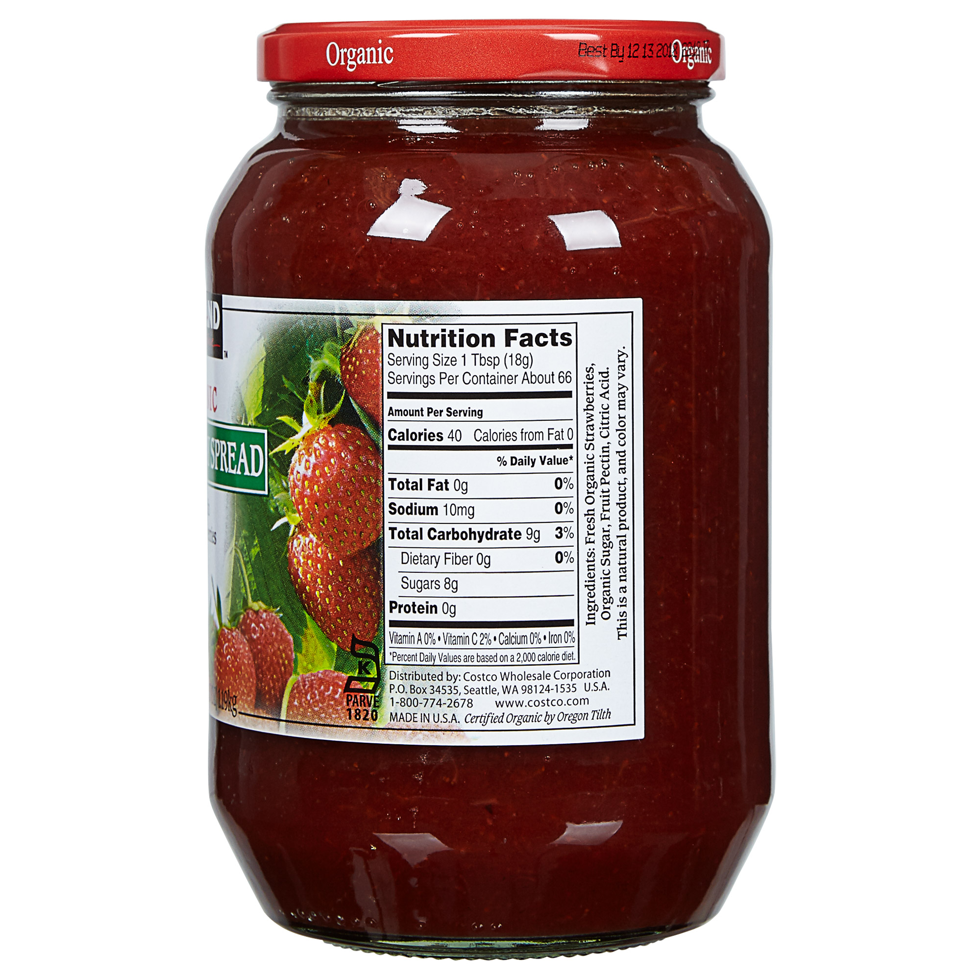 Kirkland Signature Organic Strawberry Spread, 42 oz