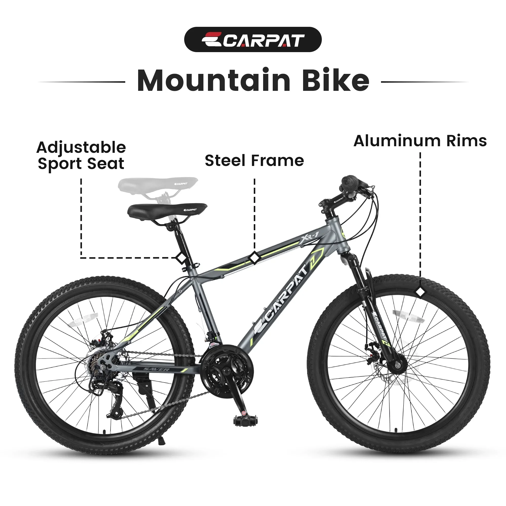 Ambifirner s Mountain Bike, 24-Inch Wheels, Aluminum Frame, 21-Speed Drivetrain, Lavender