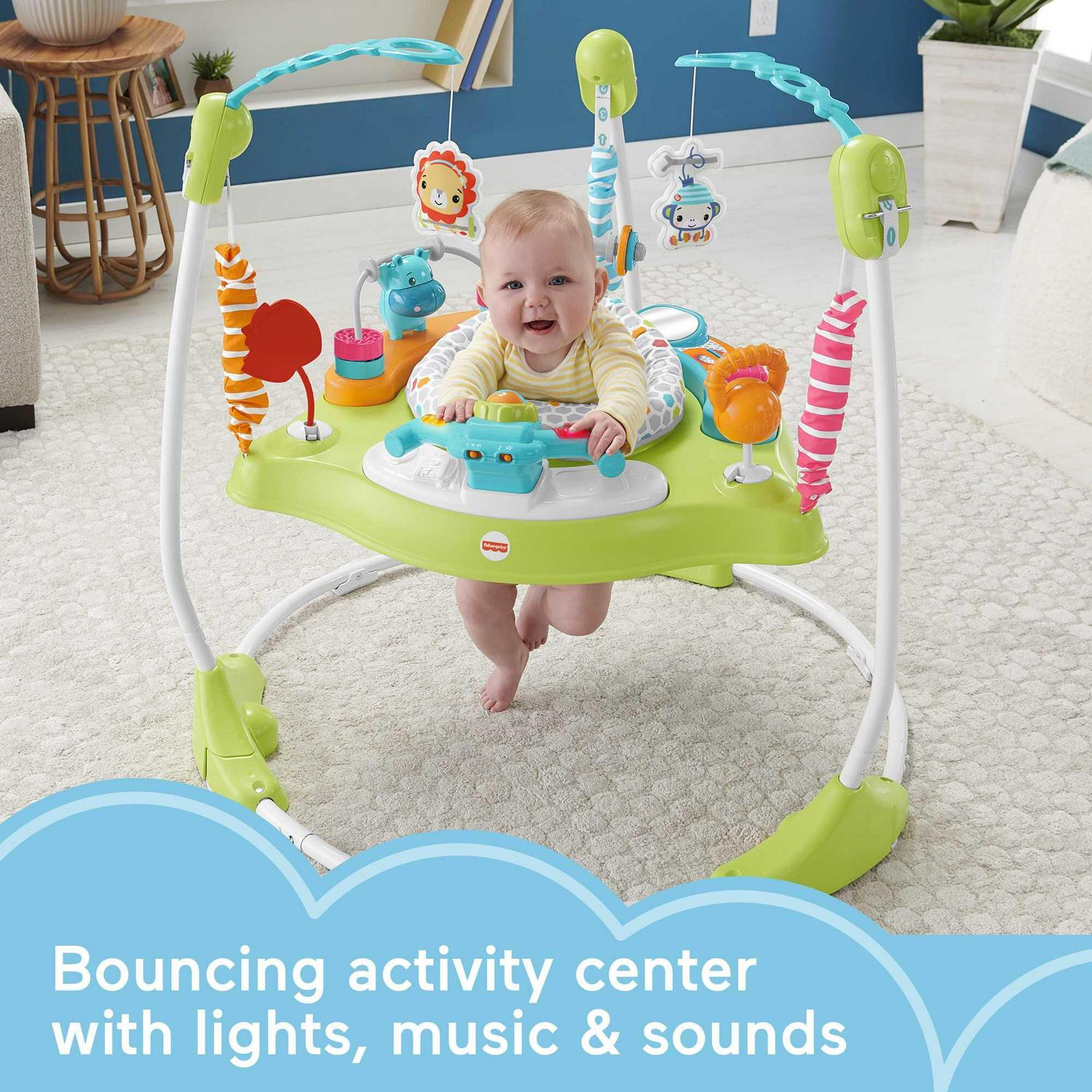 Baby Bouncer Fitness Fun Folding Jumperoo Infant Activity Center with Lights Music. Unisex - Image 2
