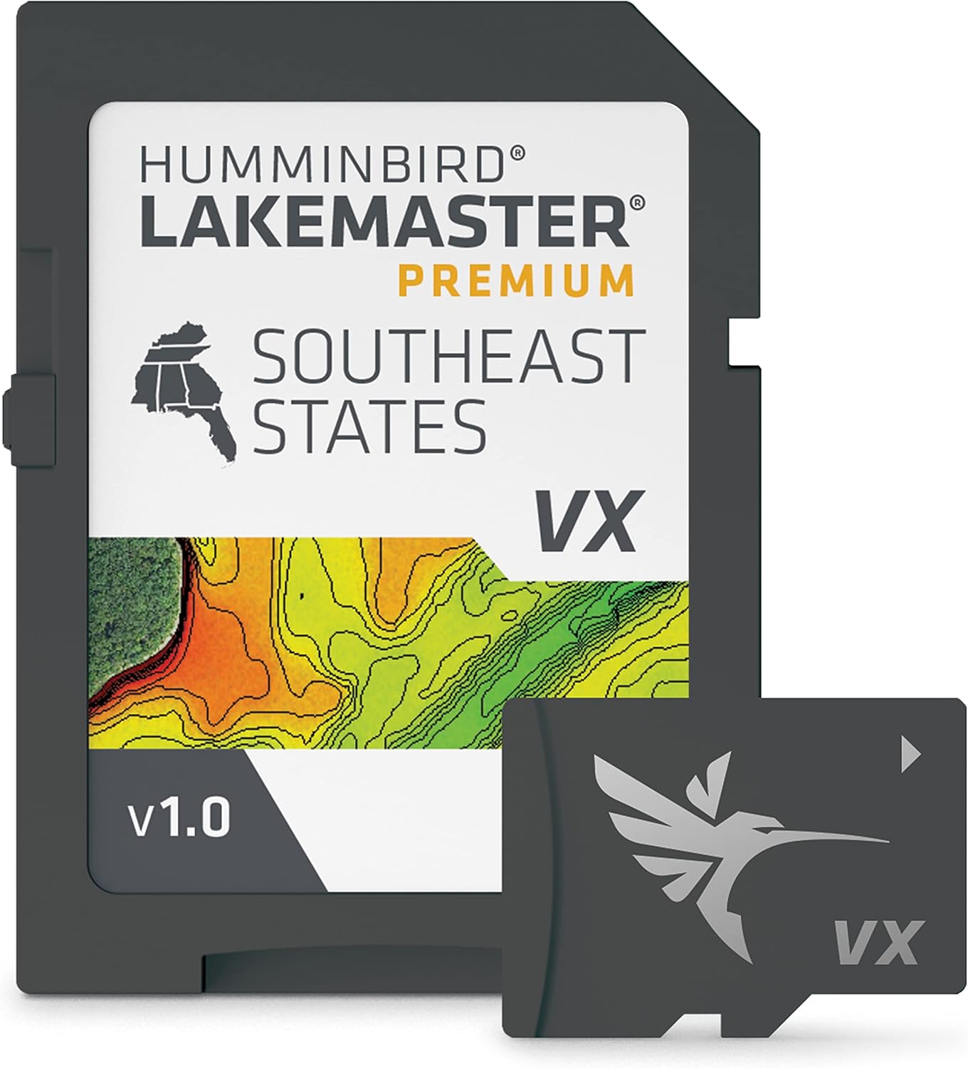 Humminbird LakeMaster Premium Southeast States V1 Map SD Card for Fish Finders