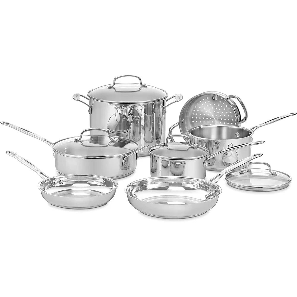 11-PIECE Cookware Set, Chef's Classic Stainless Steel Collection 77-11G