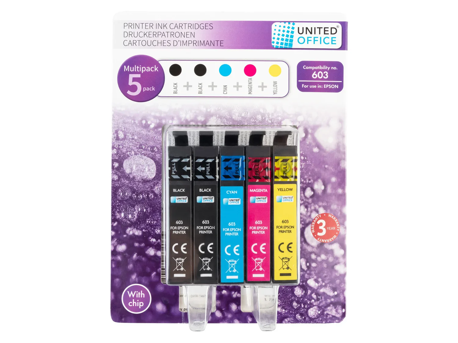UNITED OFFICE Cartouches d'impression, 5 pices, Epson