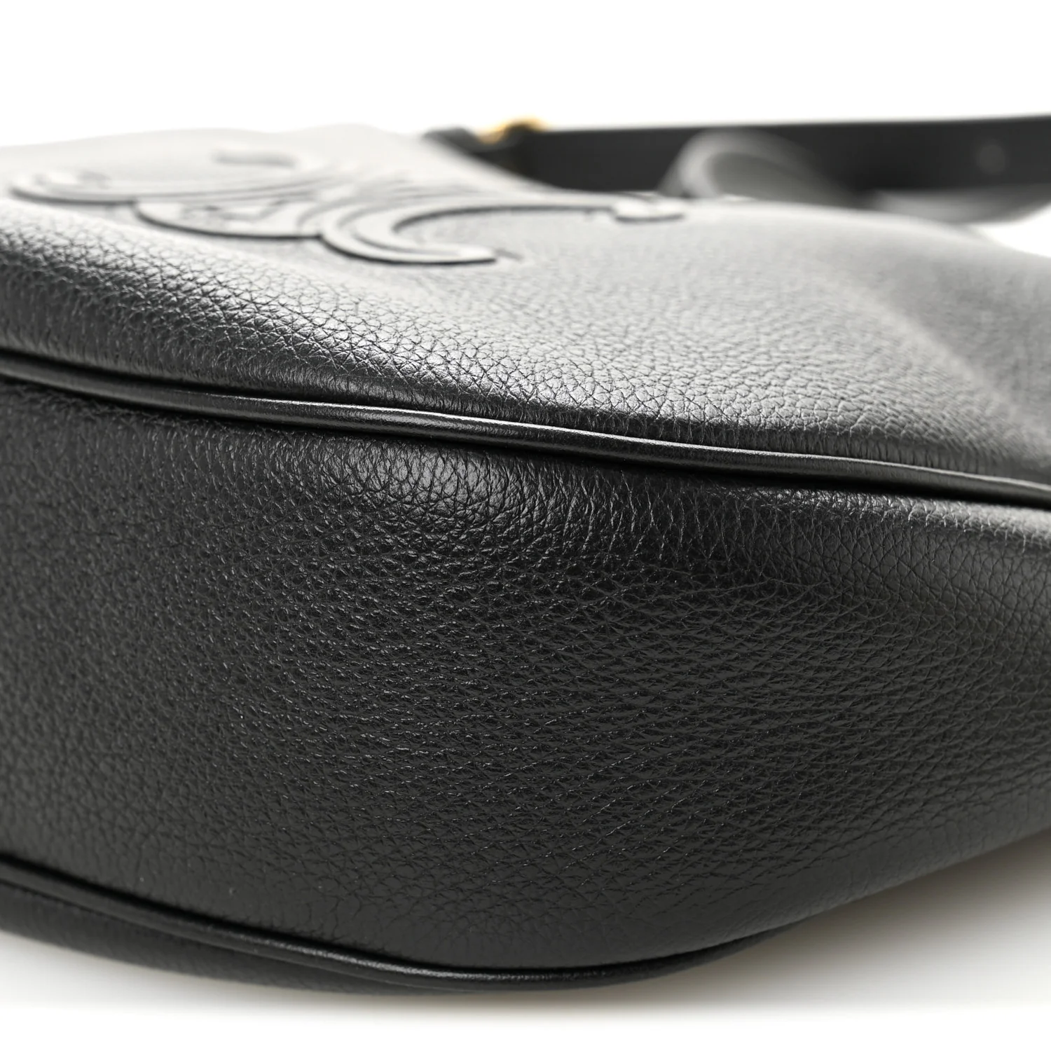 Supple Calfskin Cuir Triomphe Small Heloise Shoulder Bag Black