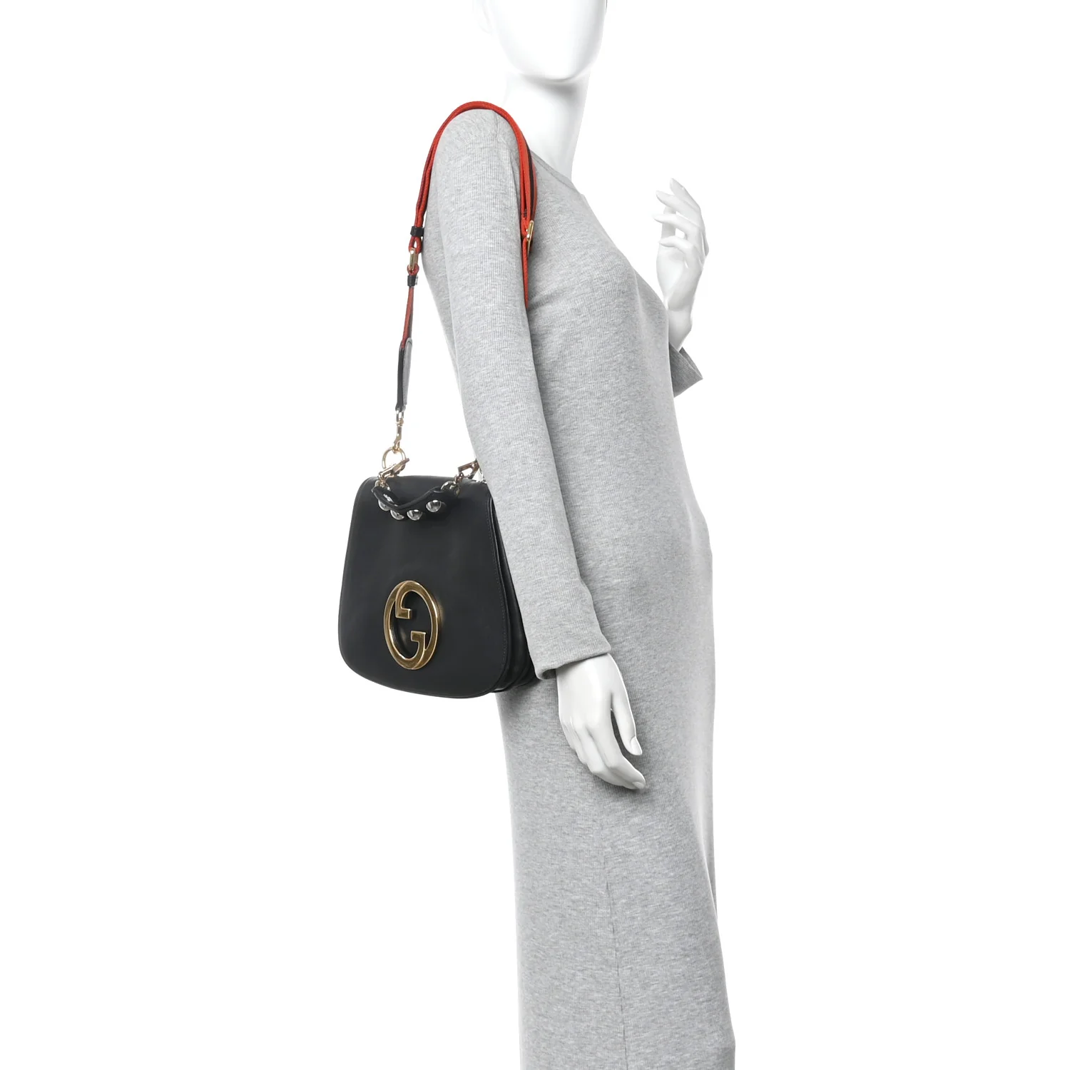 Roxy Calfskin Web Mini Blondie Shoulder Bag Blondie Black