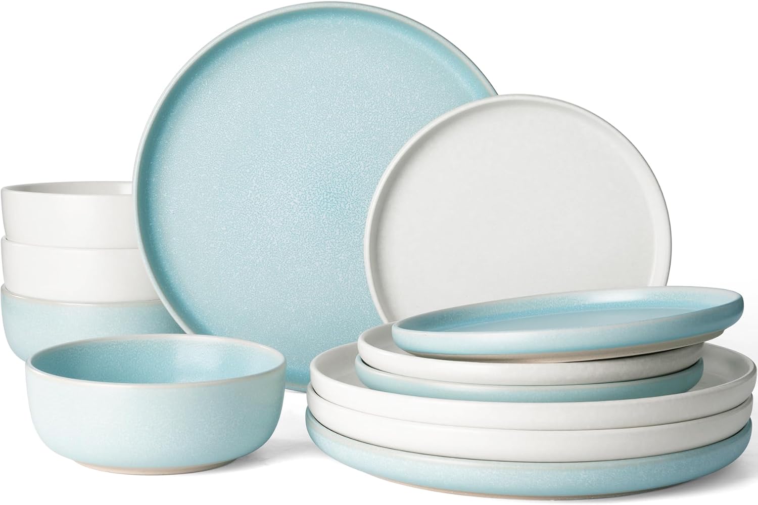 Famiware Milkyway 12-Piece Stoneware Dinnerware Set, White