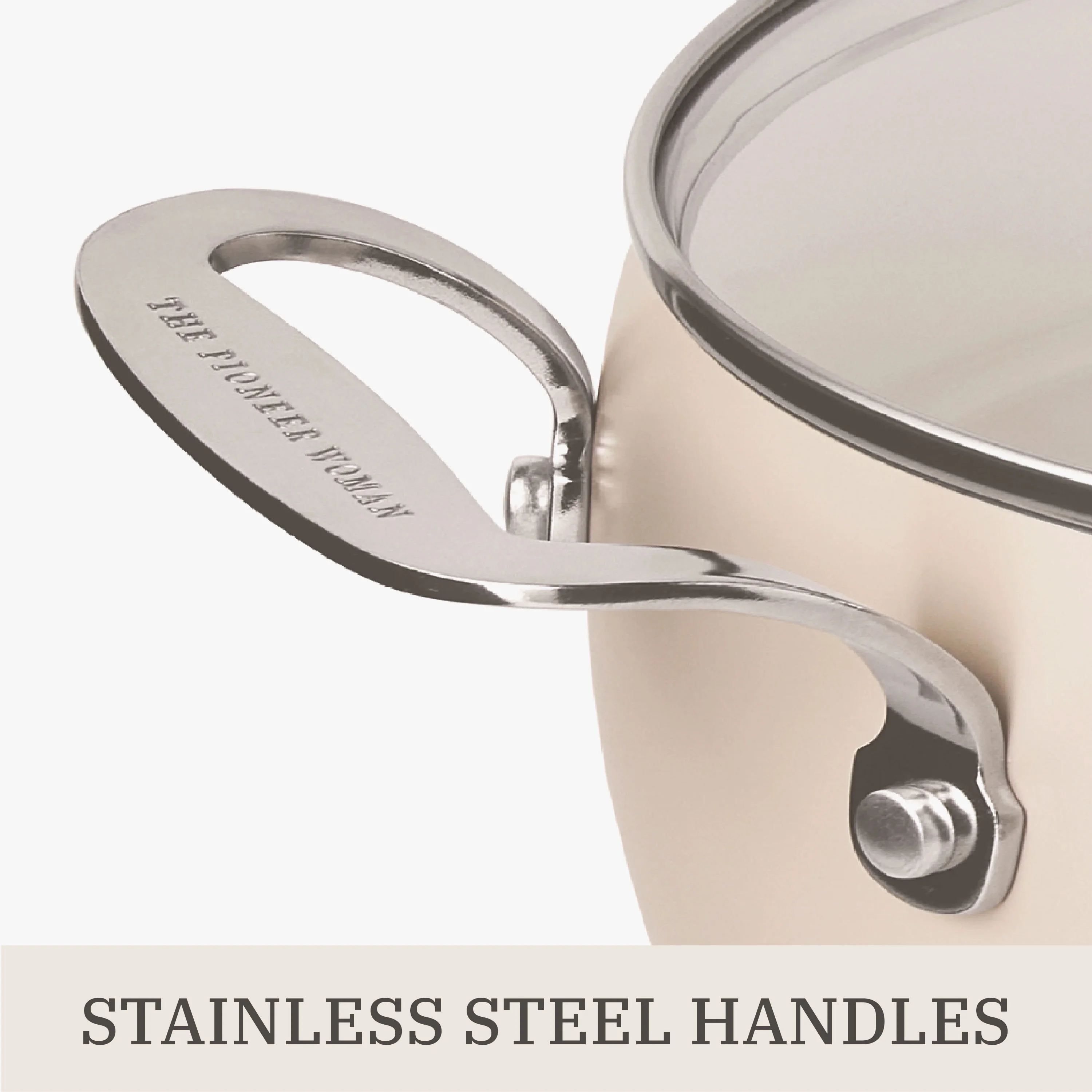 Harlow 15-Piece Cookware Set, Ceramic Non-Stick Pots and Pans Set, Taupe(Taupe) - Image 4