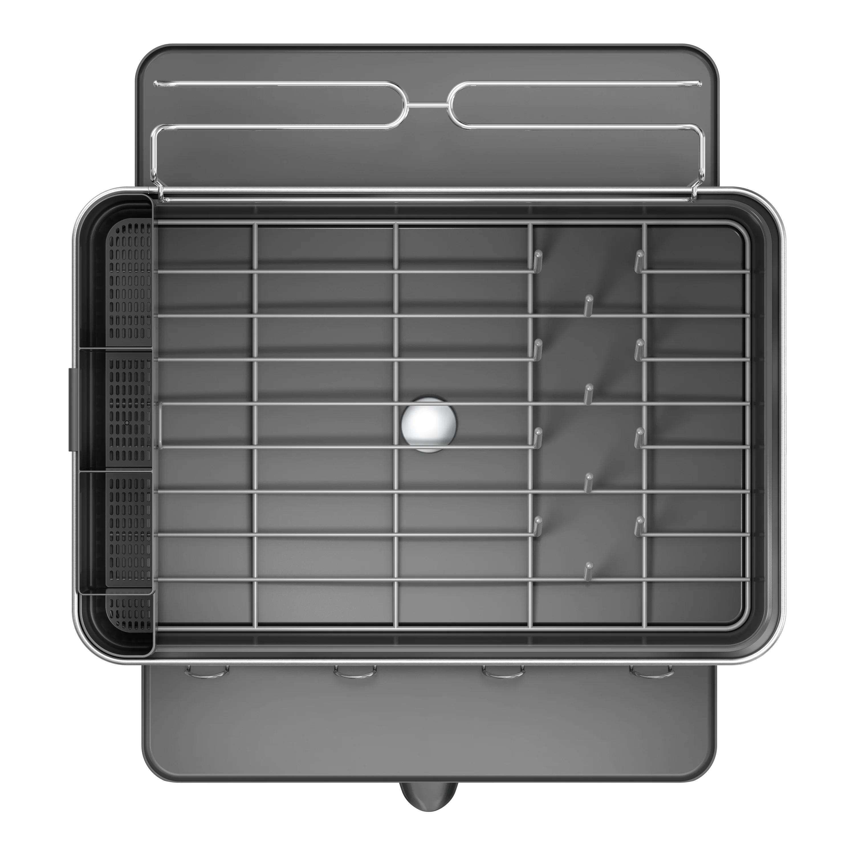 Simplehuman Kitchen Dish Drying Rack, Fingerprint - Proof Stainless Steel Frame, Grey Plastic