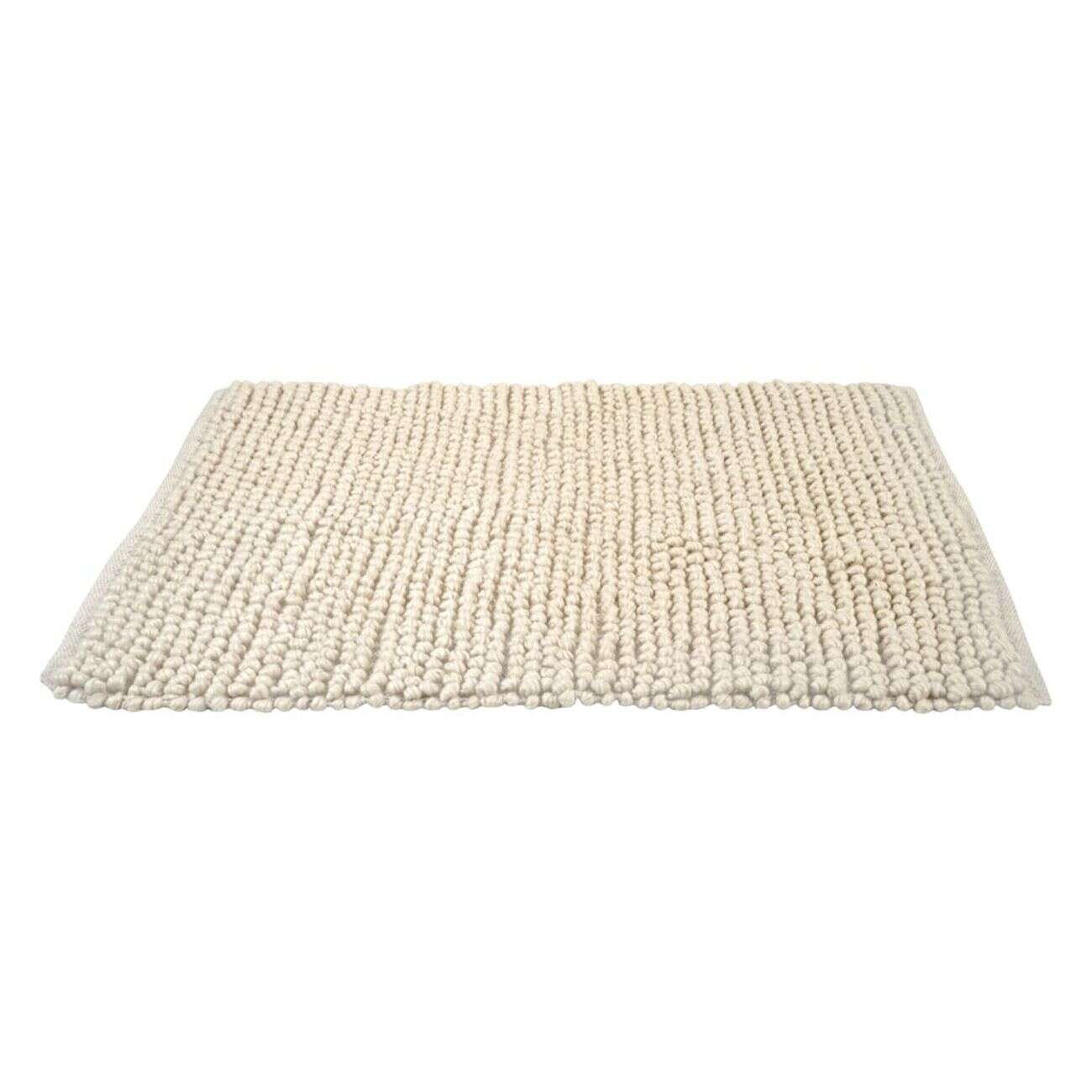 Tapis déco effet laine beige 60x90cm