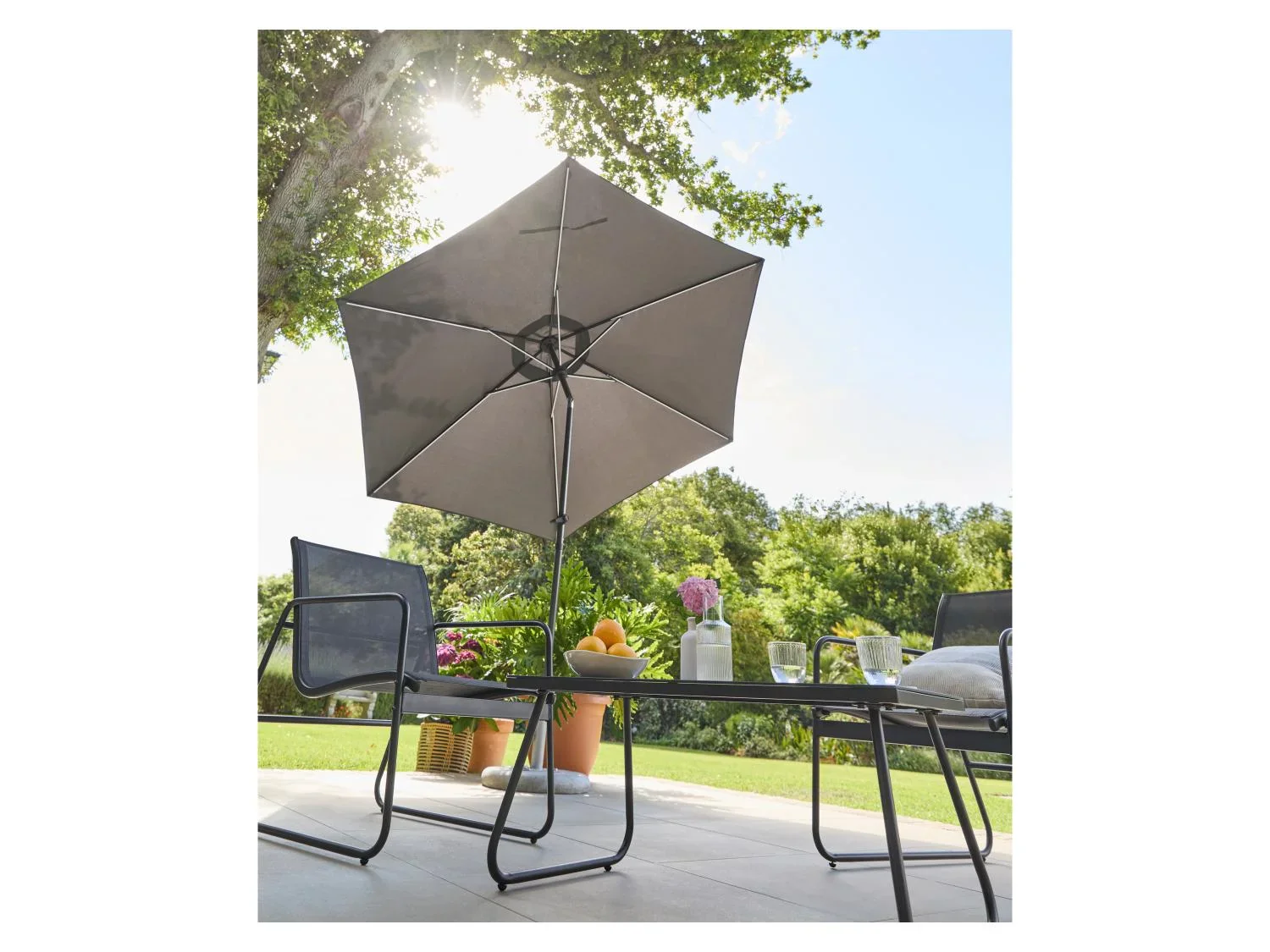 LIVARNO Parasol avec clairage solaire LED