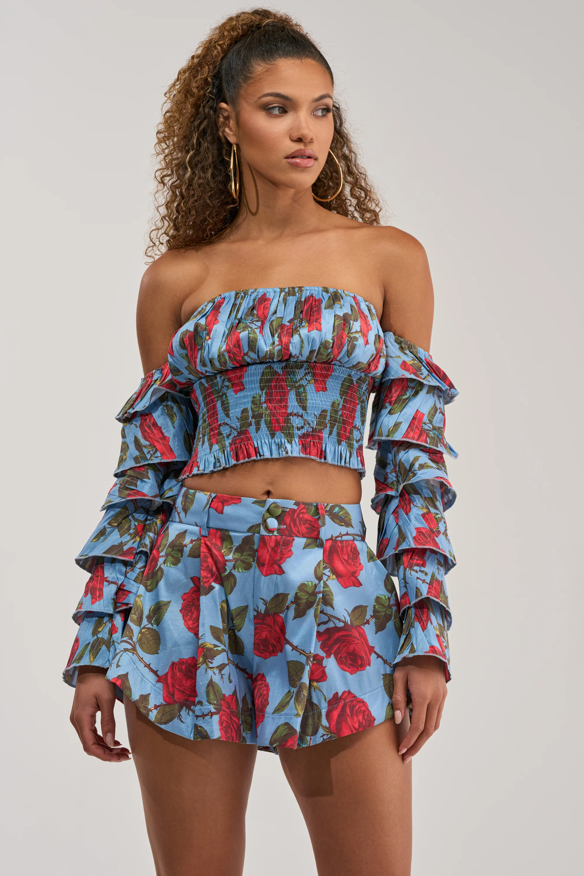 ROSES FOR EVERYONE OFF THE SHOULDER BLOUSE - Akira Store