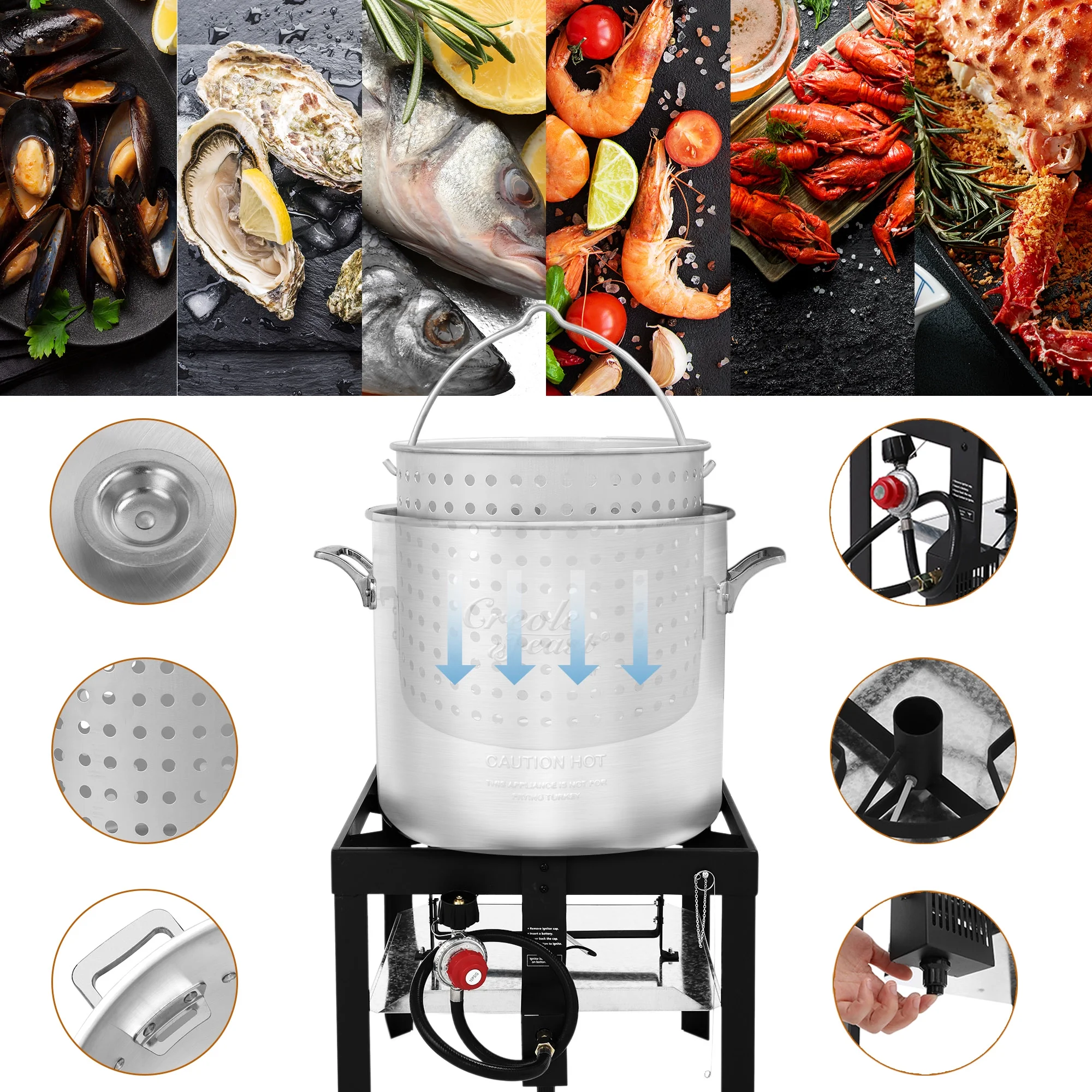 Creole Feast SBK0801, 80QT Seafood Boiling Kit
