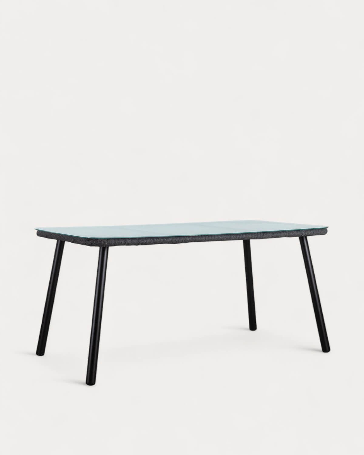 Drian - Mesa de Comedor Rectangular de Aluminio y Cristal (160x90 cm) Drian