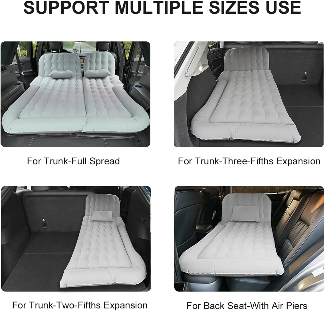 3 in 1 SUV Air Matterss | Car Mattress with Electric Air Pump-2 Support Fillers 2 Pillows Fits SUV|MPV|Minivan for Road Trip Camping Black(Black Suv Mattress) - Image 9
