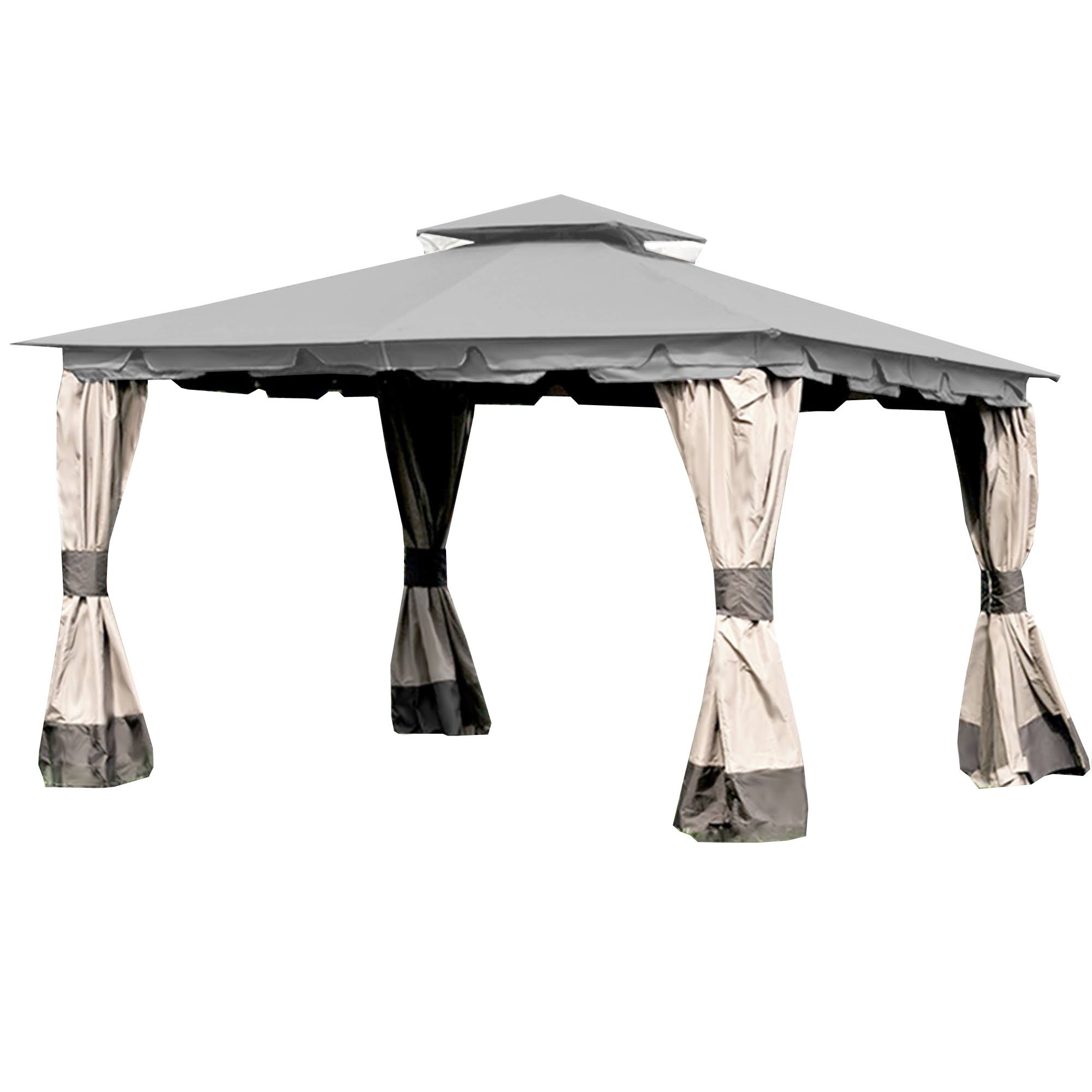 Garden Winds Replacement Canopy Top Cover for Monterey Gazebo - Riplock 350 - Slate Gray