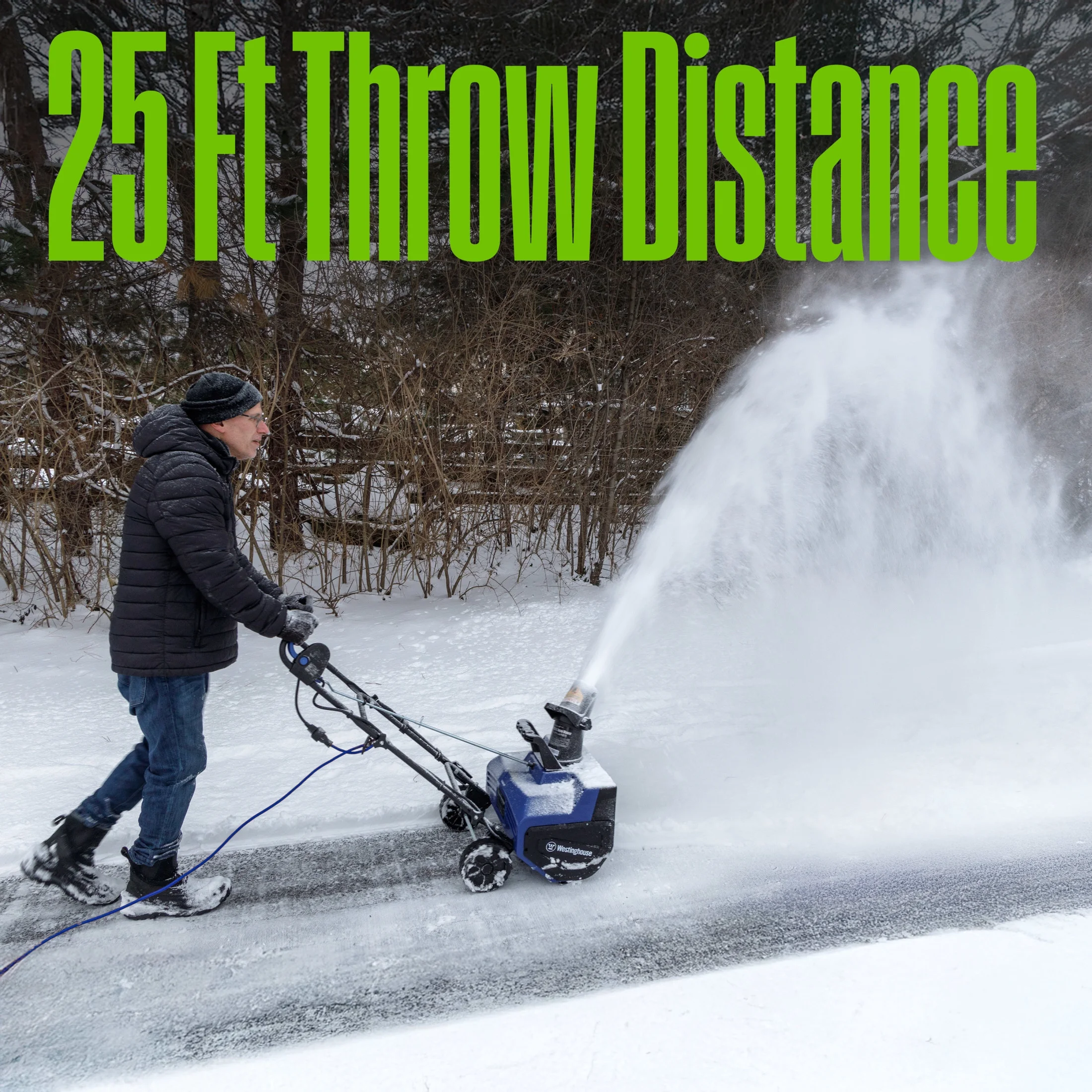 Westinghouse Wsnow22 Corded Snow Blower 22 in, Steel Auger, Dual LED Lights, Electric Snow Blower with 25ft Throwing Distance, Plows 840 lb/Min, Adjustable Chute