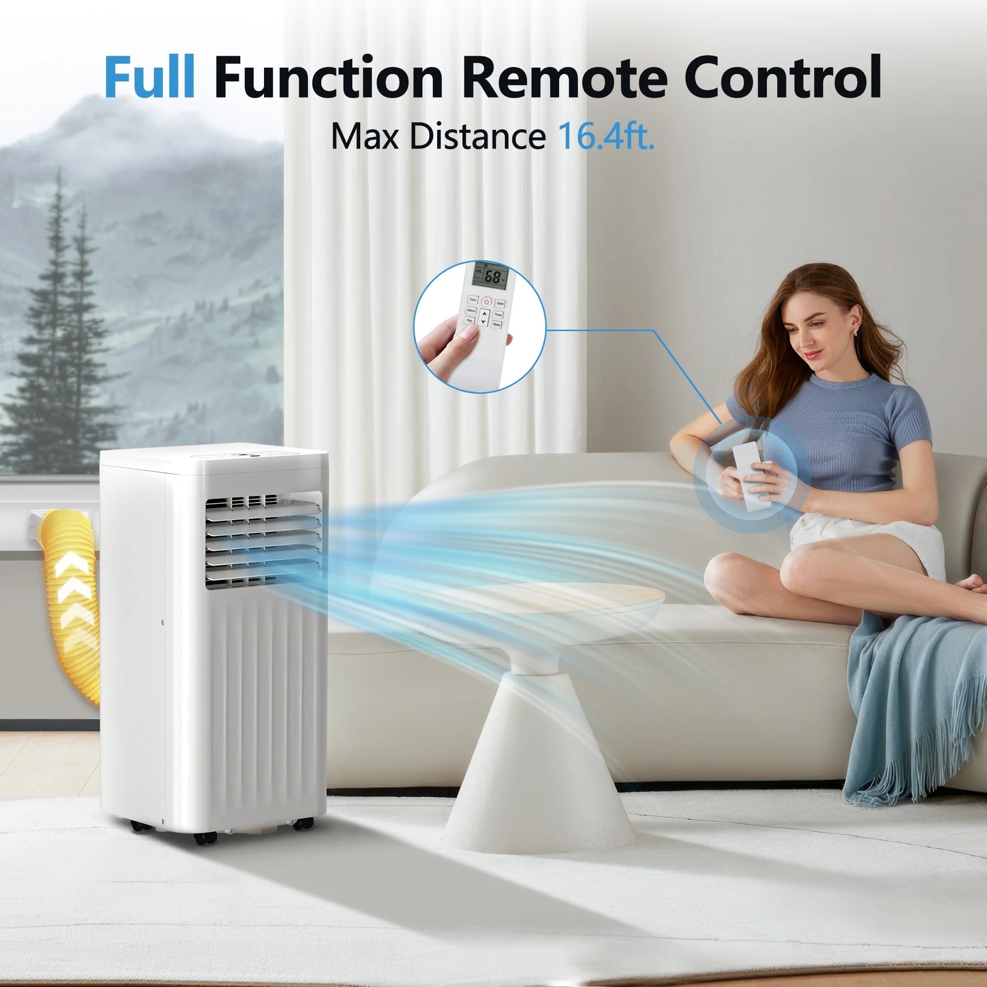 Portable Air Conditioner 8000 BTU Ashrae, Covers up to 350 Sq. Ft.,3-in-1 with Dehumidifier/Fan/Sleep Modes, Remote Control, 24-Hour Timer(8000) - Image 10