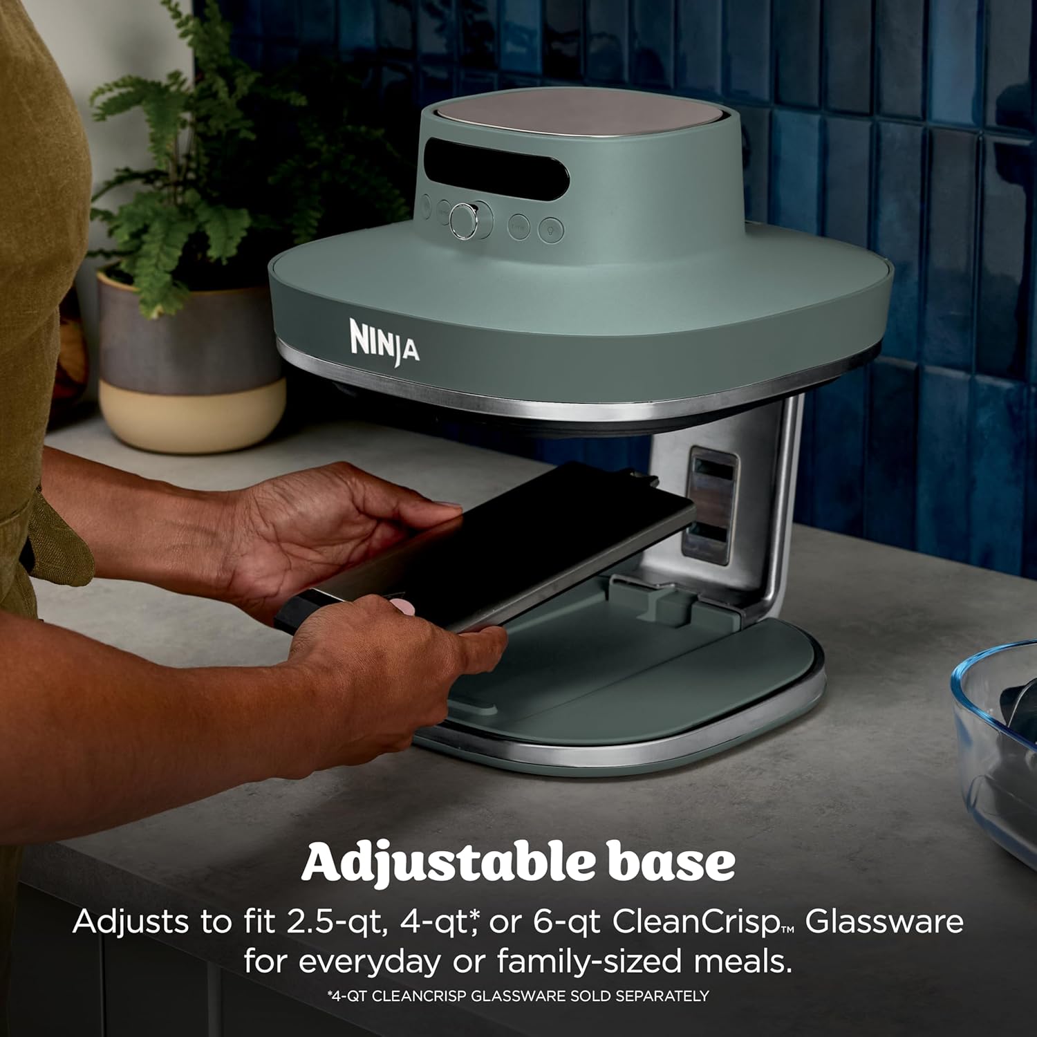 Ninja Crispi Pro Glass Air Fryer, 6-in-1, Ash Grey, AS101DG