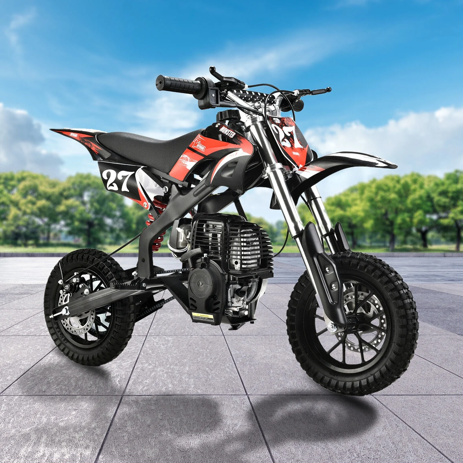 Mini Dirt Bike Gas Powered 4-Stroke 40cc Pocket Pit Bike Brakes Motorcycle for Kids Teens Black(Black) - Image 8