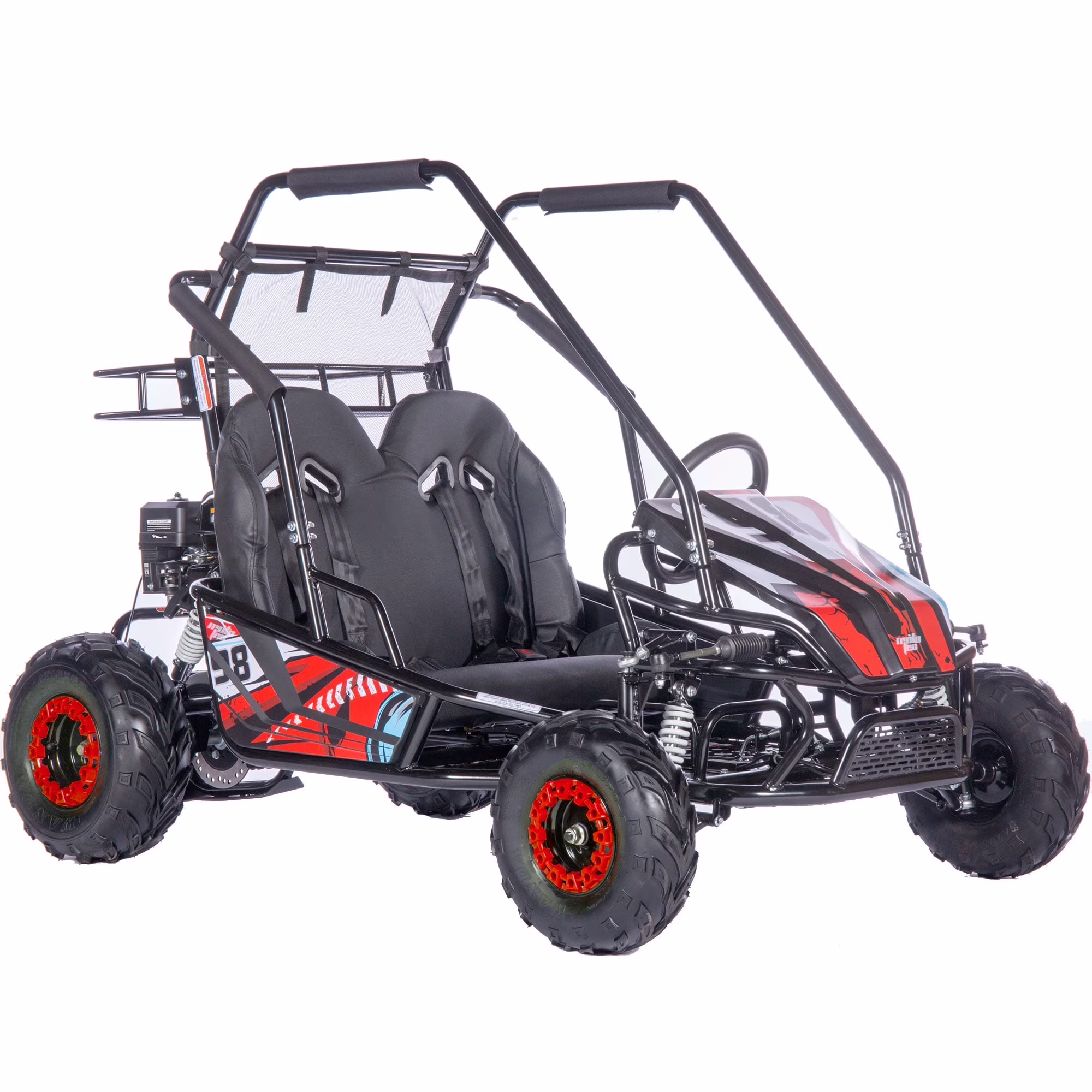 MotoTec Mud XL 212cc 2 Seat Go Kart Full Suspension Blue