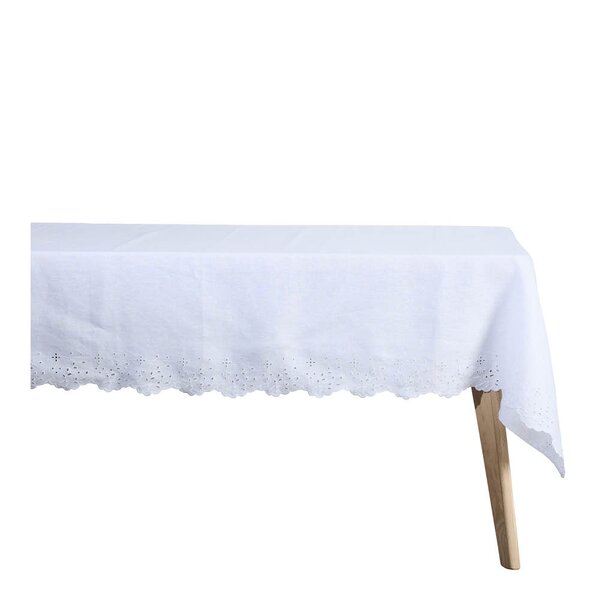 Anglaise duk 320x140 cm hvit