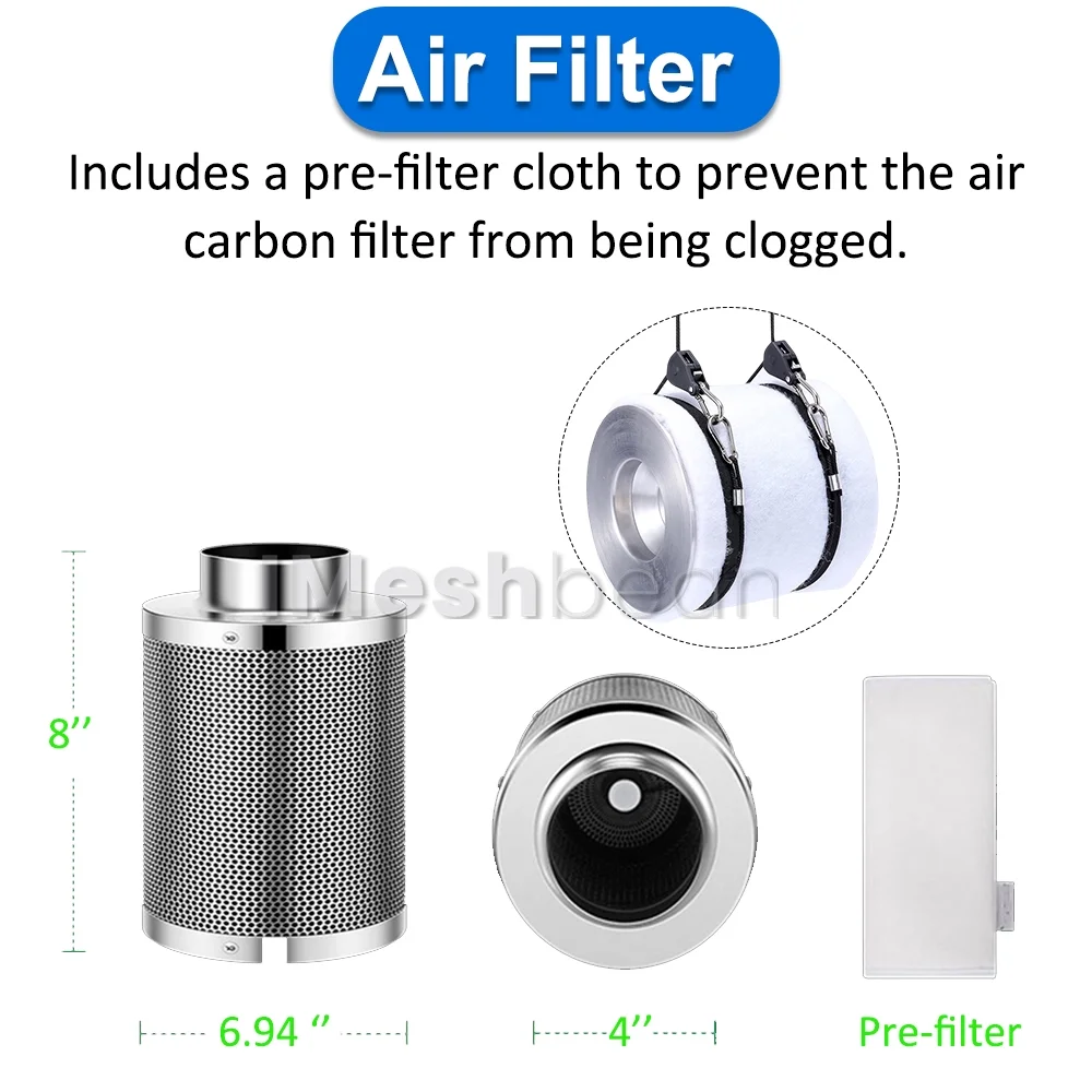 48" x 48" x 80" Grow Tent Kit with Full Spectrum LED Plant Growth Lamp, Air Ventilation Filter System Thermostat - Image 9