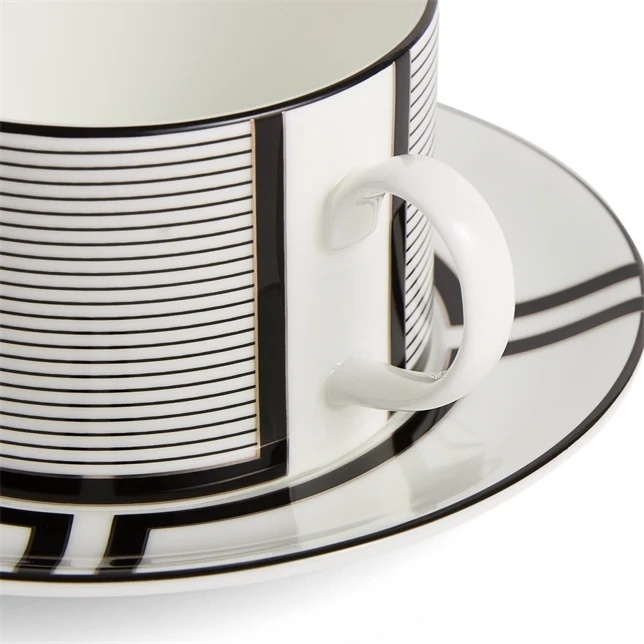 Vera Wang Luxe Graphite Teacup Saucer V2