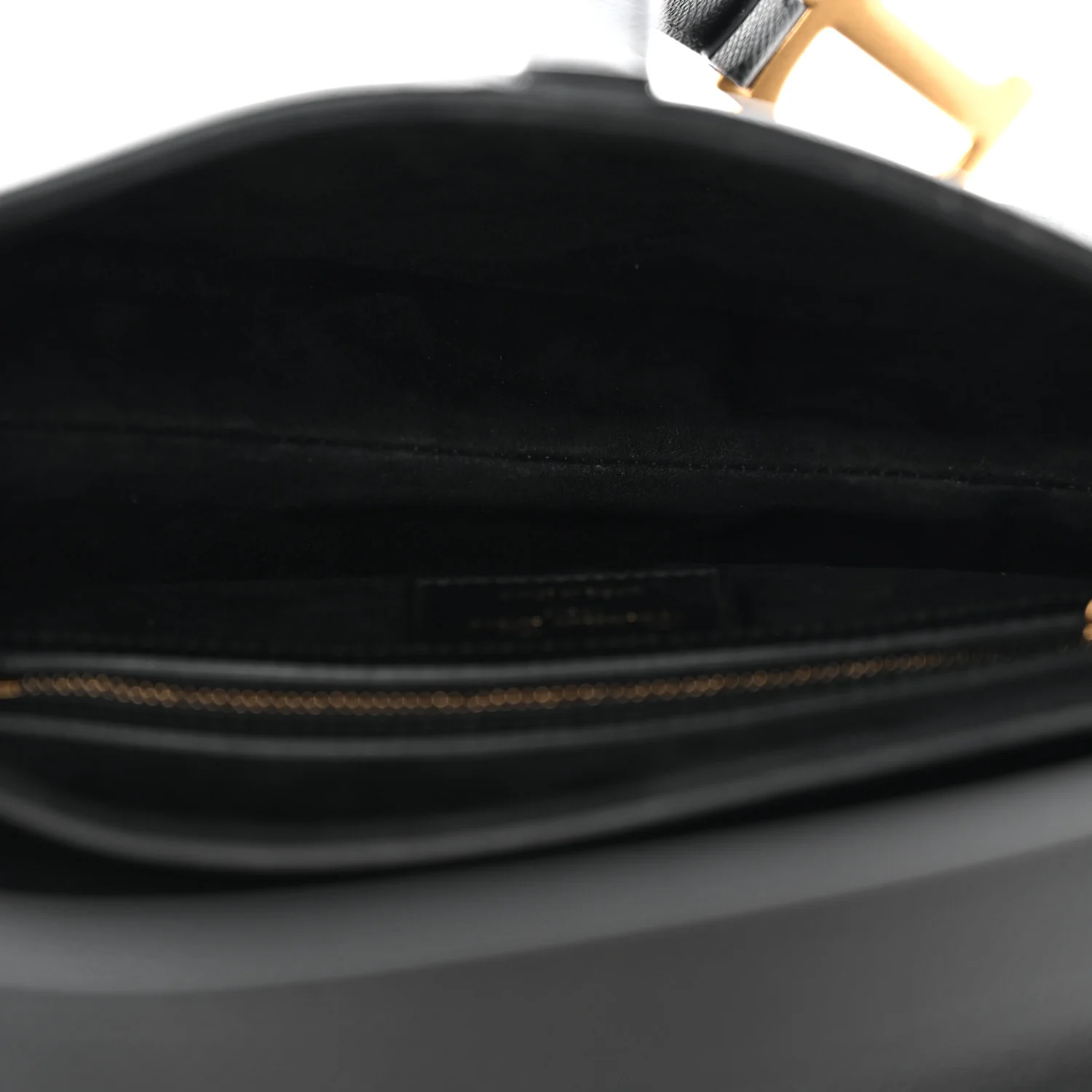 Grained Calfskin Saddle Bag Black