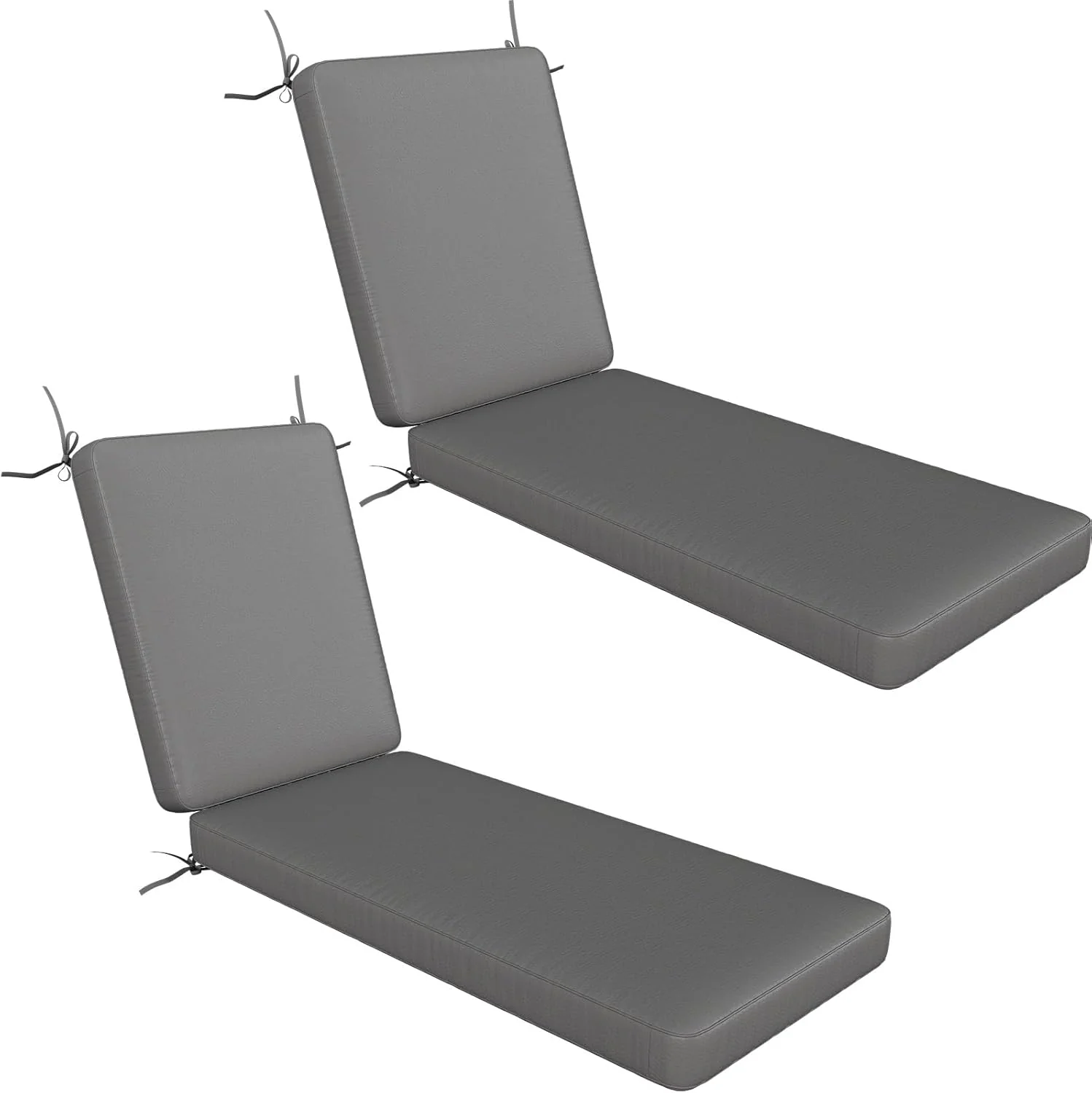 AECOJOY Chaise Lounge Cushions Outdoor Set of 2, 72x21x4 Inch Lounge Chair Cushion, Fade Resistant Patio Sun Lounger Replacement