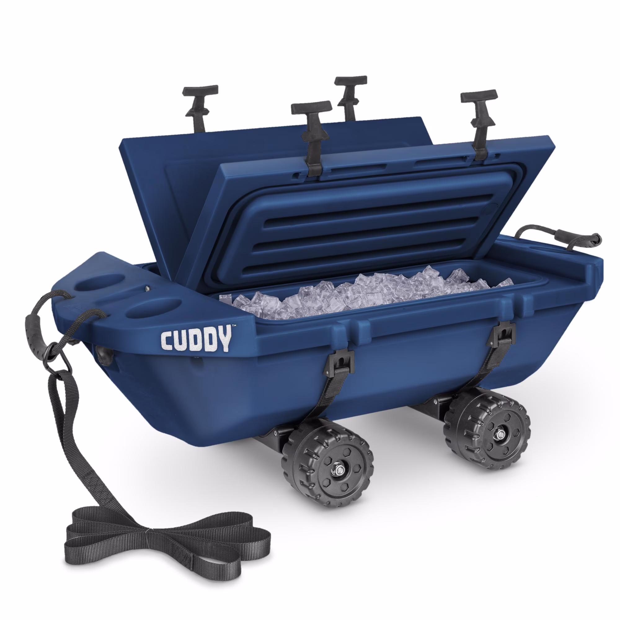 40 QT Floating Cooler and Dry Storage Vessel with Crawler Wheel Kit Navy(Navy)