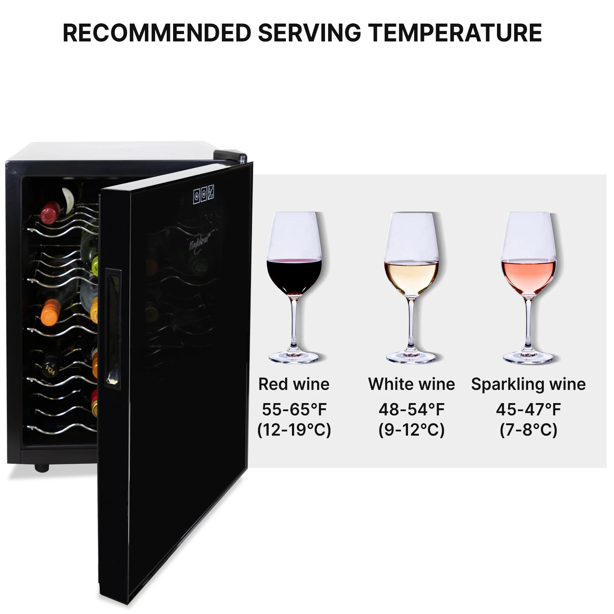 Koolatron 8 Bottle Wine Cooler Thermoelectric Freestanding Wine Fridge