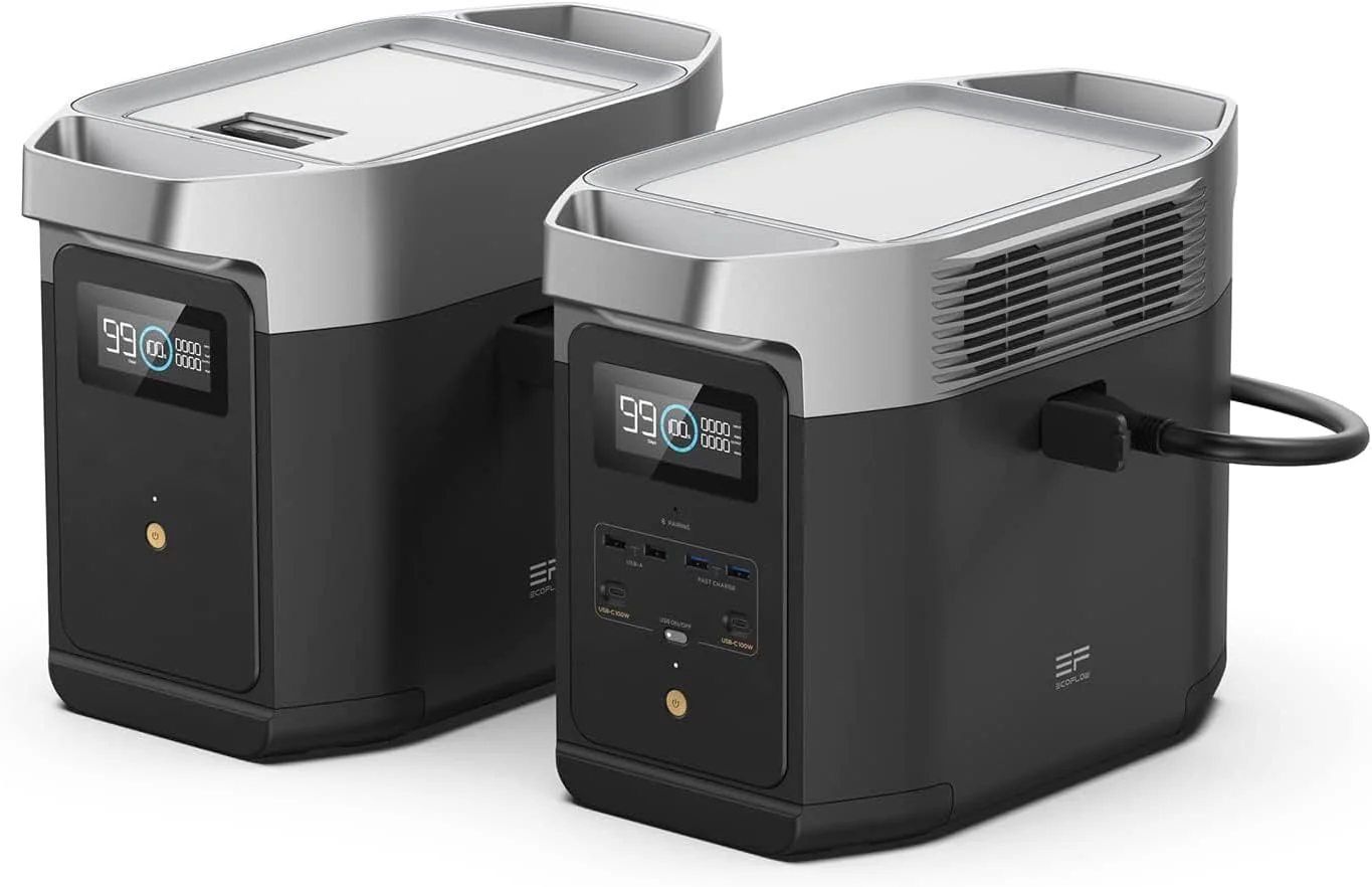 EF ECOFLOW Portable Power Station DELTA 2, 1024Wh LiFePO4 (LFP) Battery, 1800W AC/100W USB-C Output, Solar Generator(Solar Panel Optional) for Home Backup Power, Camping & RVs