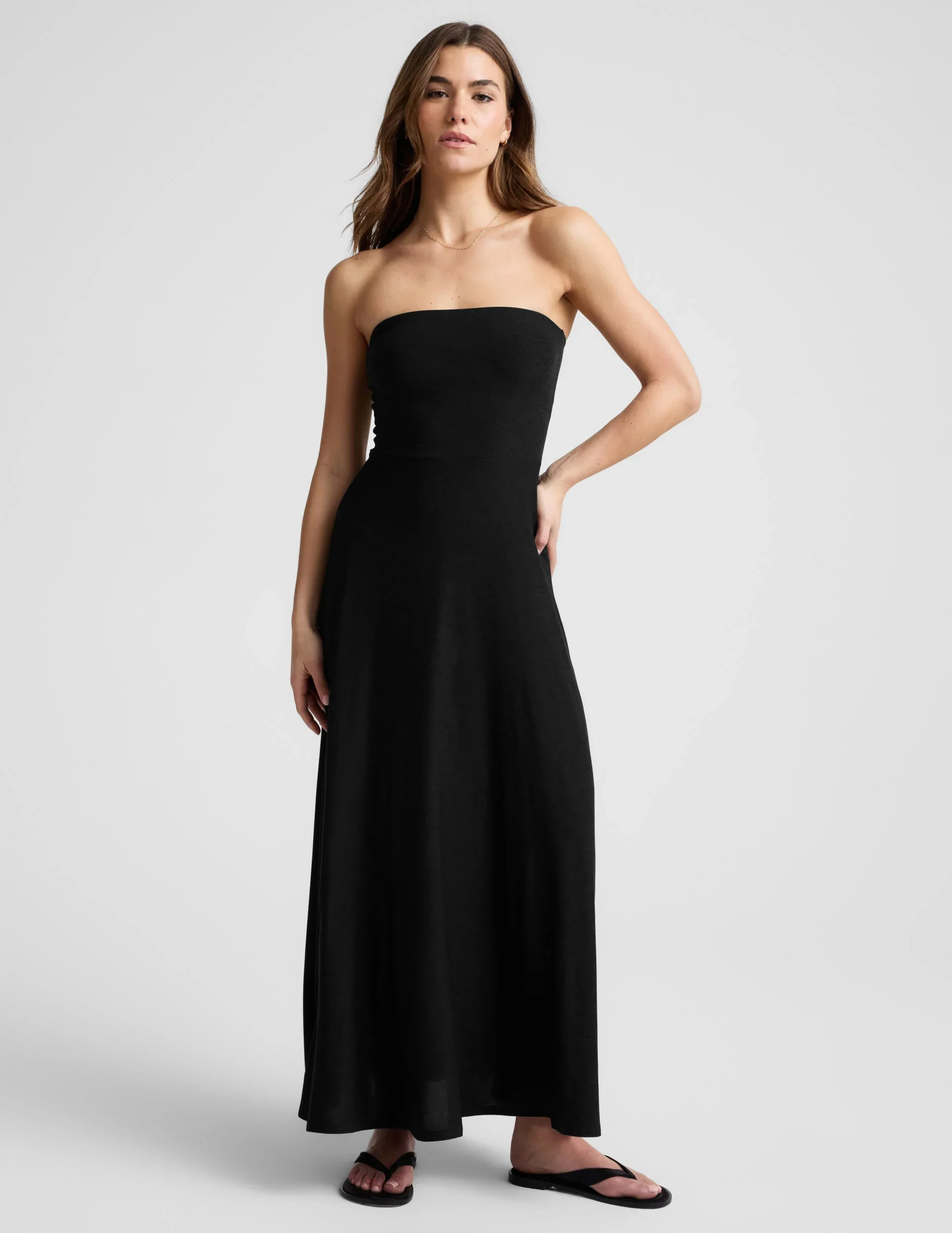 Featherweight Strapless Maxi Dress