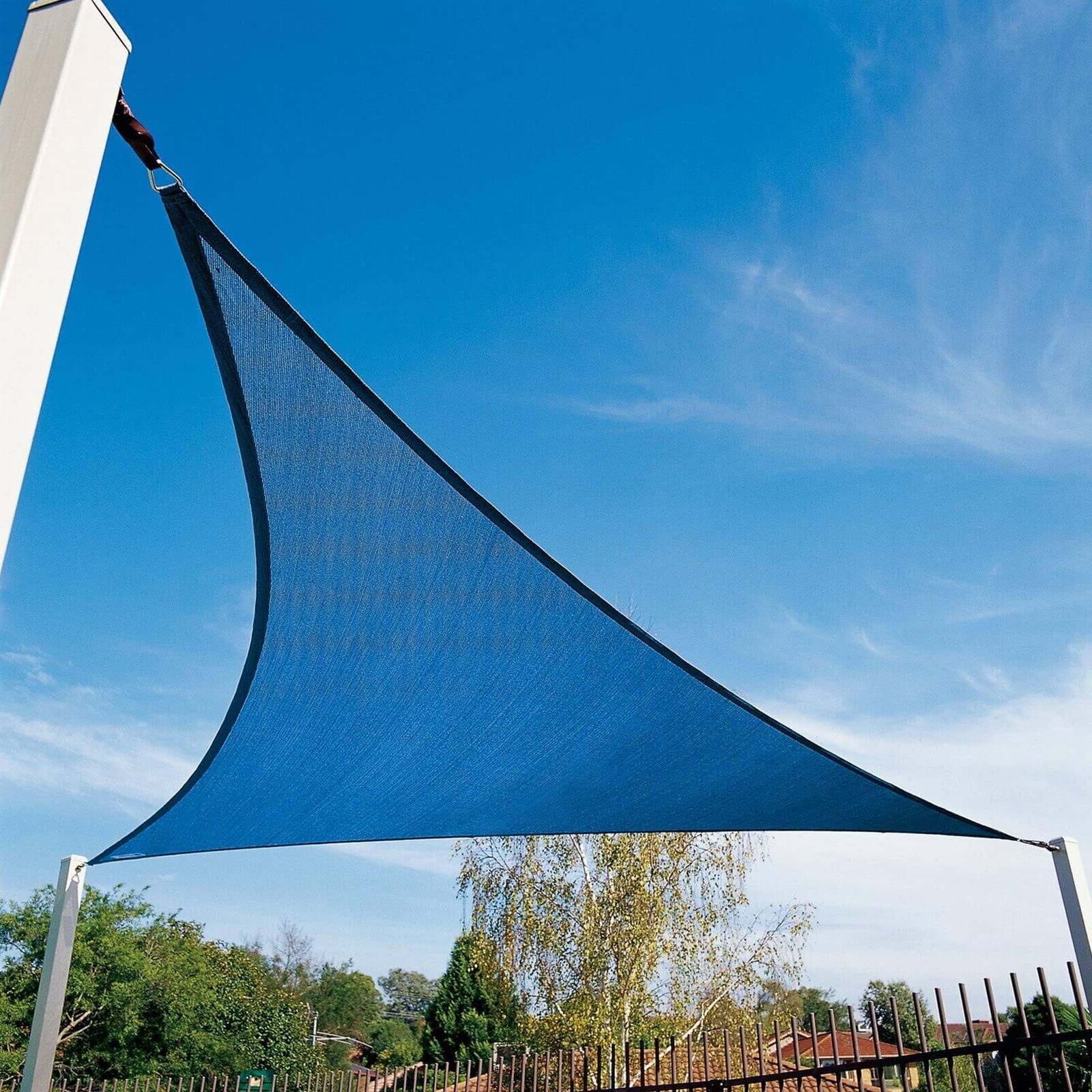 Amagenix Triangle Sun Shade Sails Canopy, Blue Outdoor Shade Canopy 20 x 20 x 20 UV Block Canopy for Outdoor Patio Garden Backya