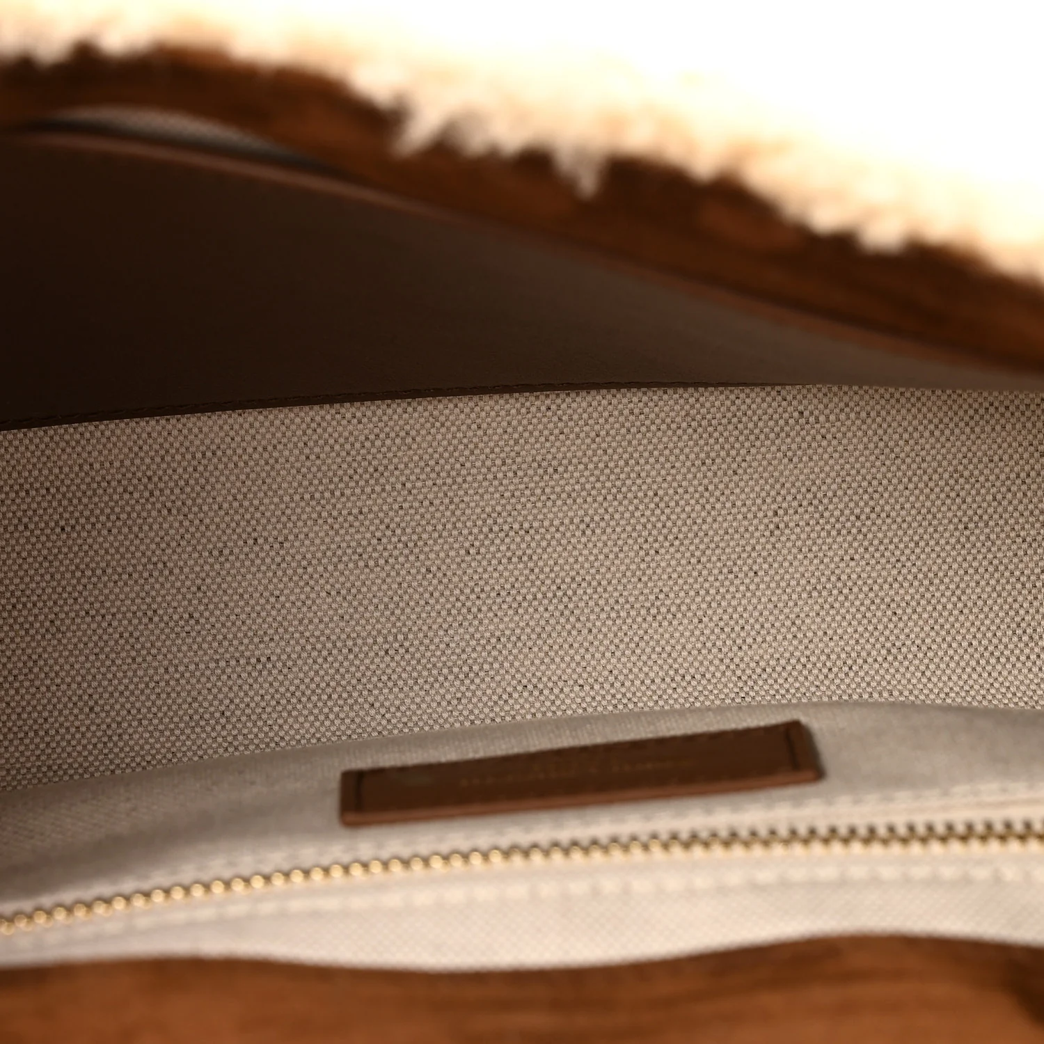 Suede Shearling Patchwork Monogram Medium Jamie Brown Beige