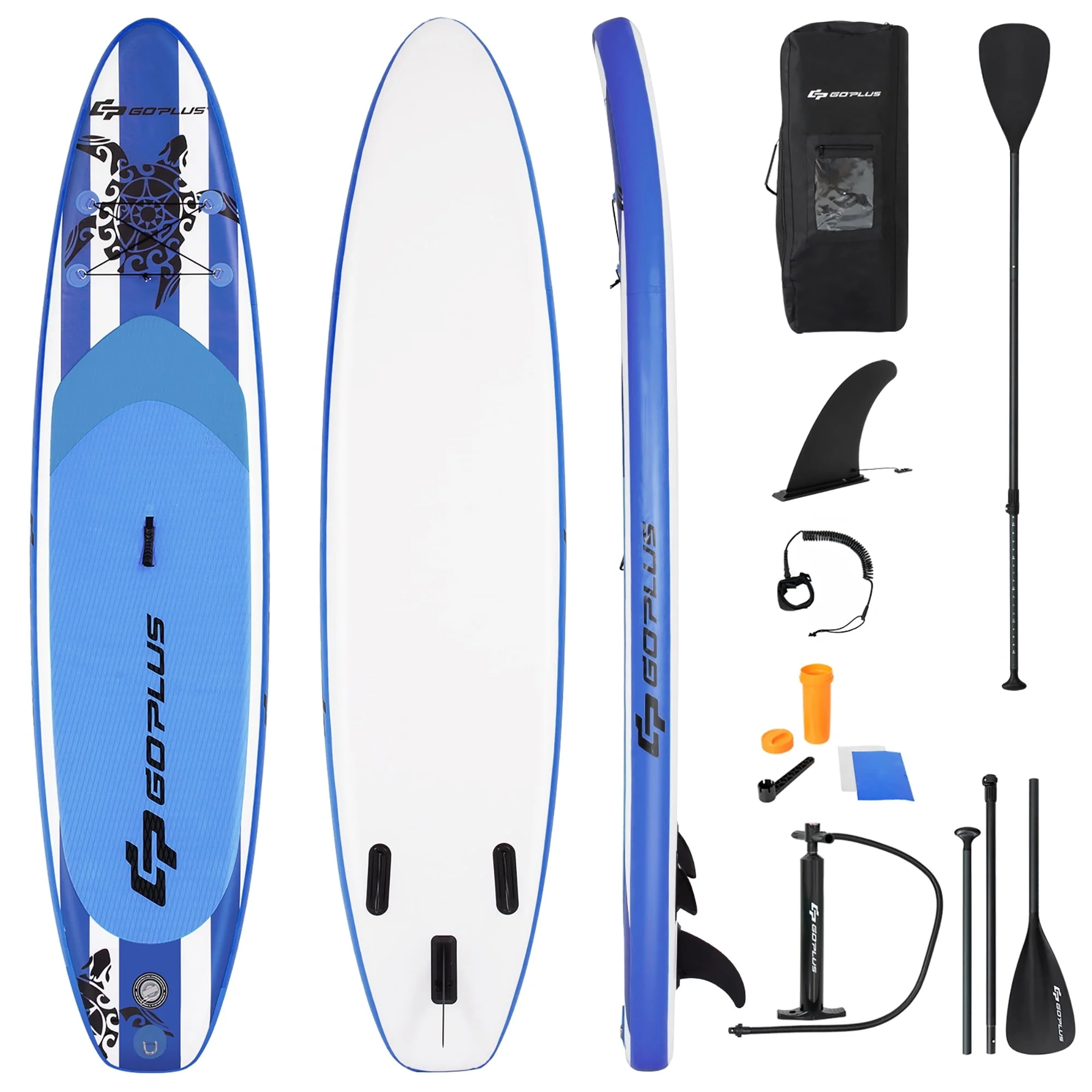 11’ Inflatable Stand Up Paddle Board SUP W/Carrying Bag Aluminum Paddle Navy