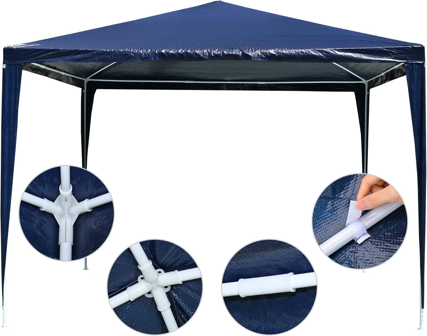 10' x 10' Outdoor Wedding Party Tent 4 Sidewalls, Blue(Blue)