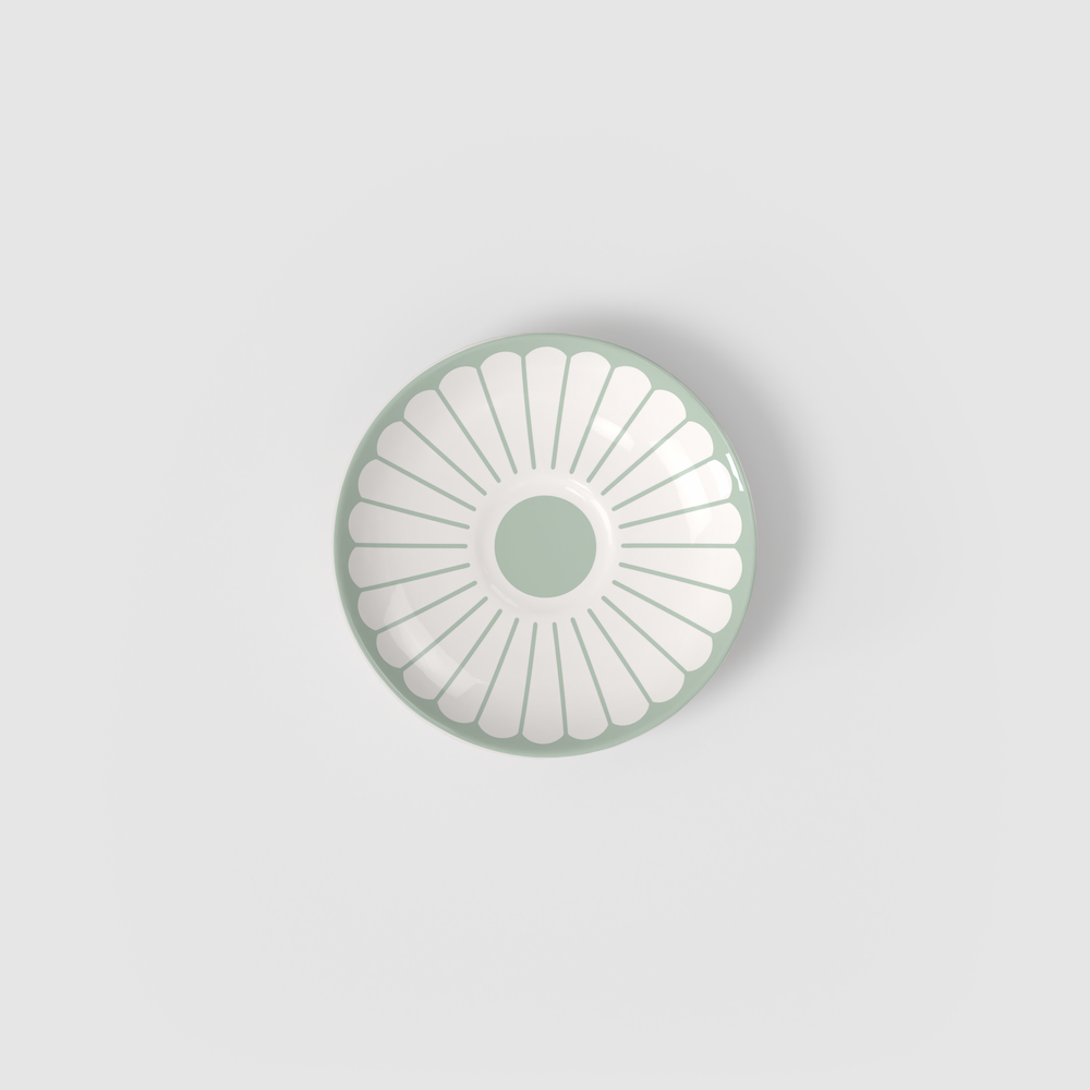 Fleur Espresso cup saucer - Green, 4.7'', Premium Porcelain