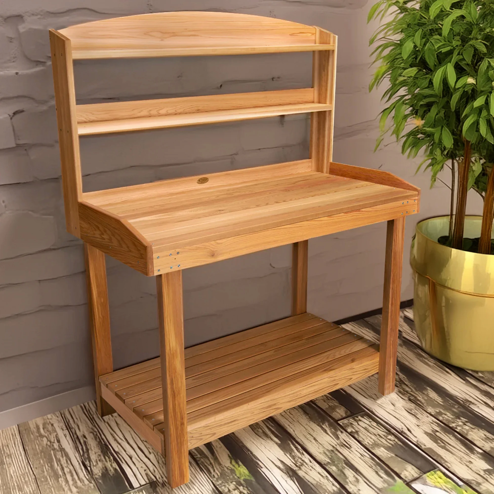 Deluxe Potting Bench, Outdoor Garden Workstation Table - Image 6