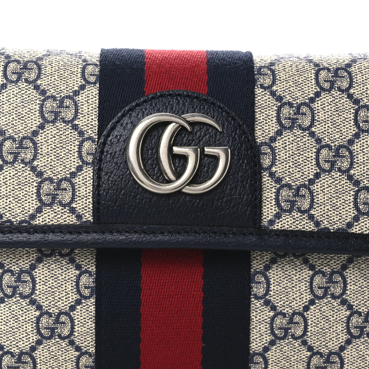 GG Supreme Monogram Web Small Ophidia Belt Bag 80 32 Beige Navy