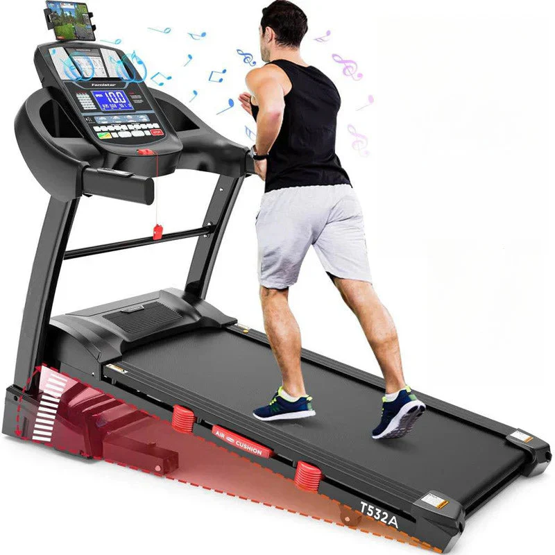 Tapis de course pliable de 4,5 CV, 15 niveaux d'inclinaison automatique, vitesse de 16 km/h, capacité de charge de 136 kg, appareil de fitness à domicile