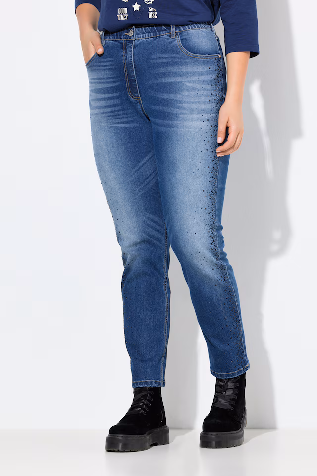 Rhinestone Detail Stretch Fit Jeans