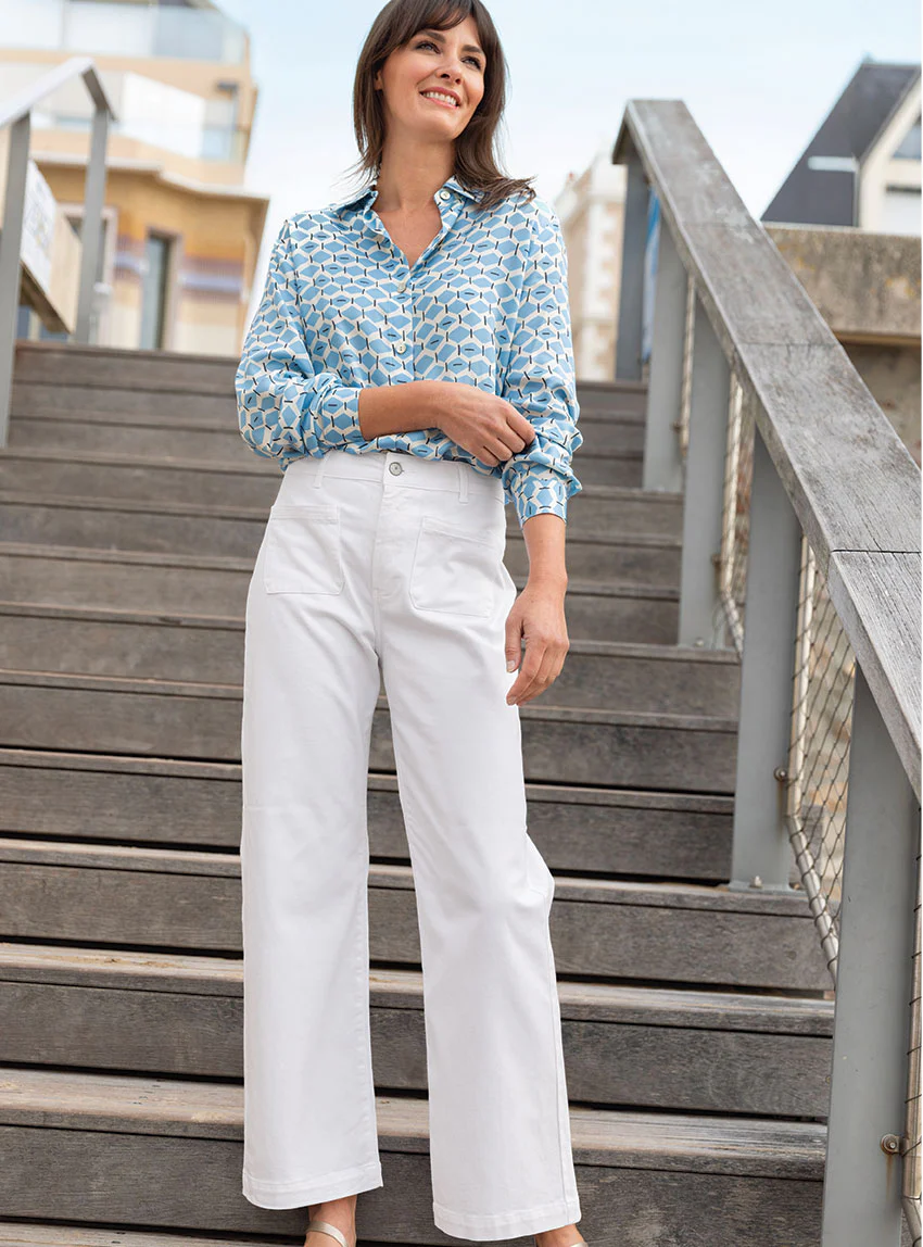Pantalon femme 7/8ème blanc