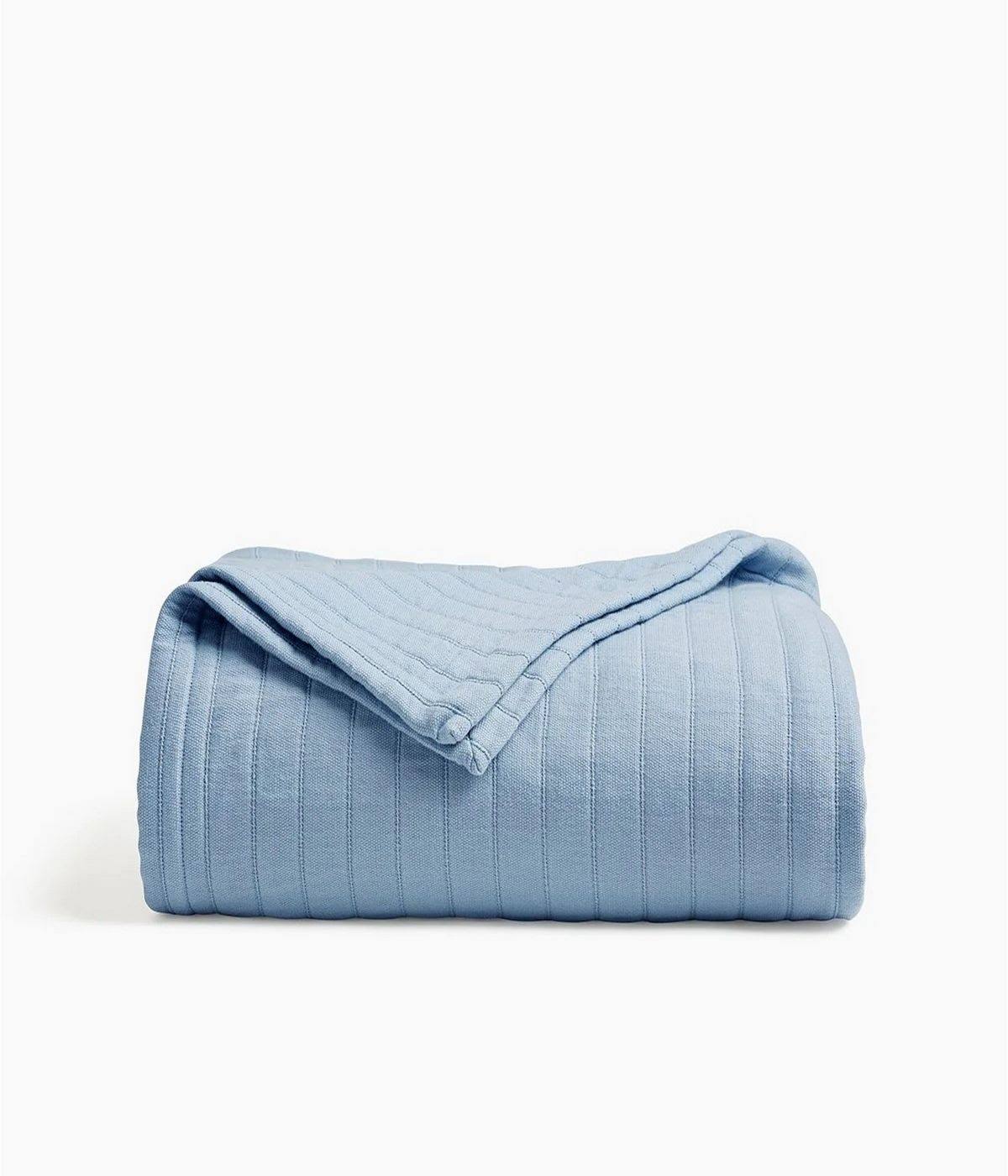 Truly Soft Organic Channel Stitch Blanket - Full/Queen - Light Blue