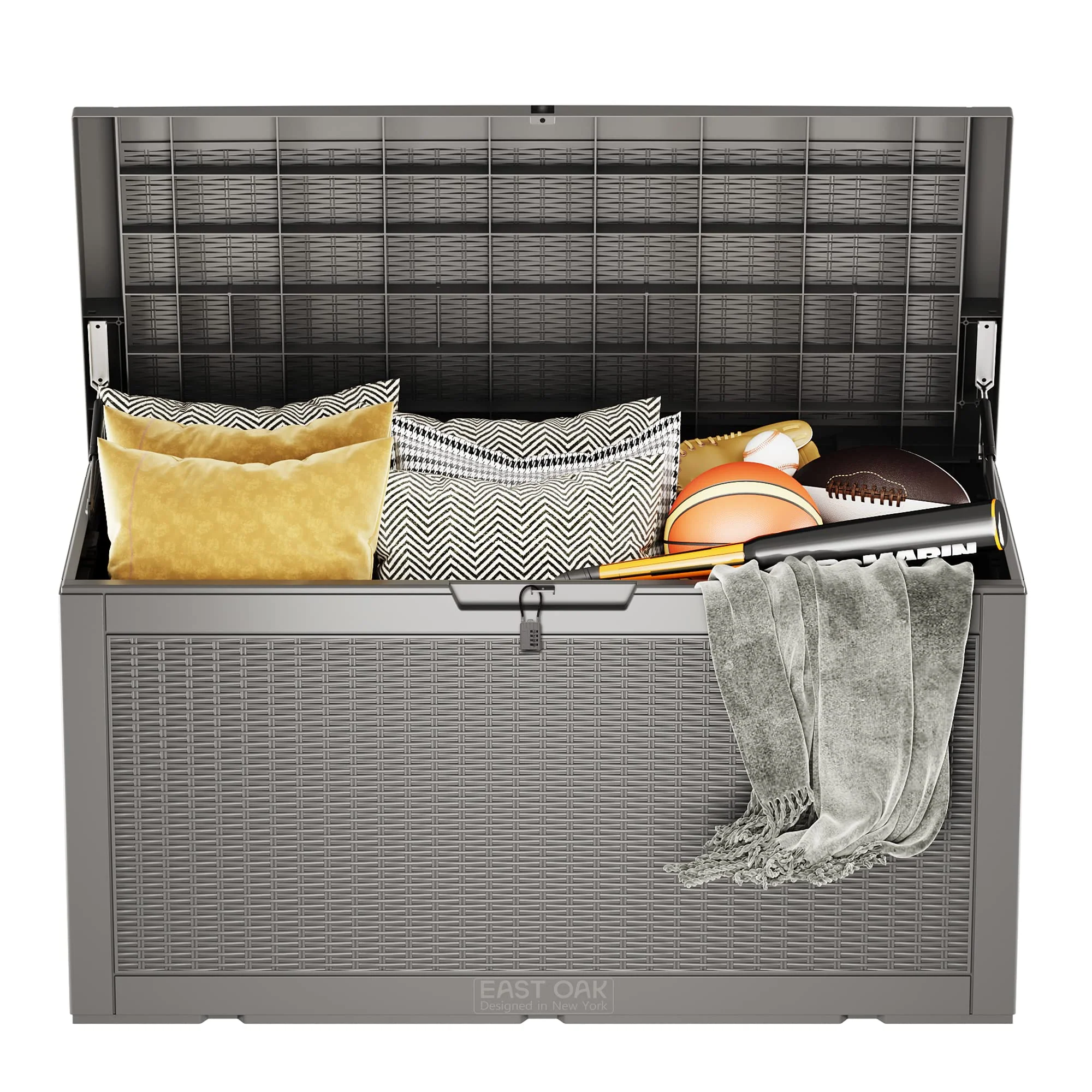 EAST OAK Outdoor Storage Box. 100 Gallon Deck Box