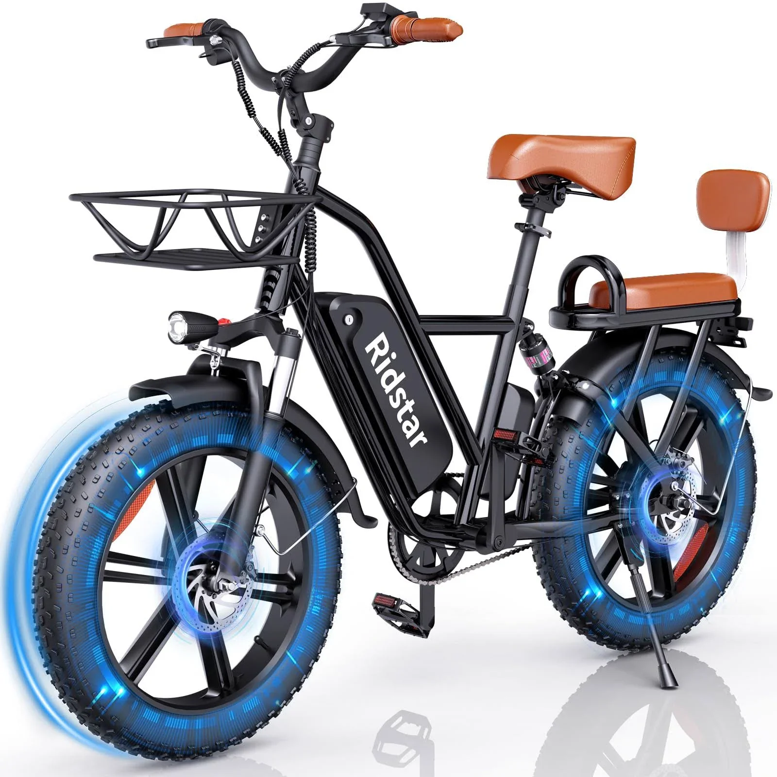 Vélo électrique Bopzin 1000W pour adultes, batterie amovible 48V 15Ah, cadre 20