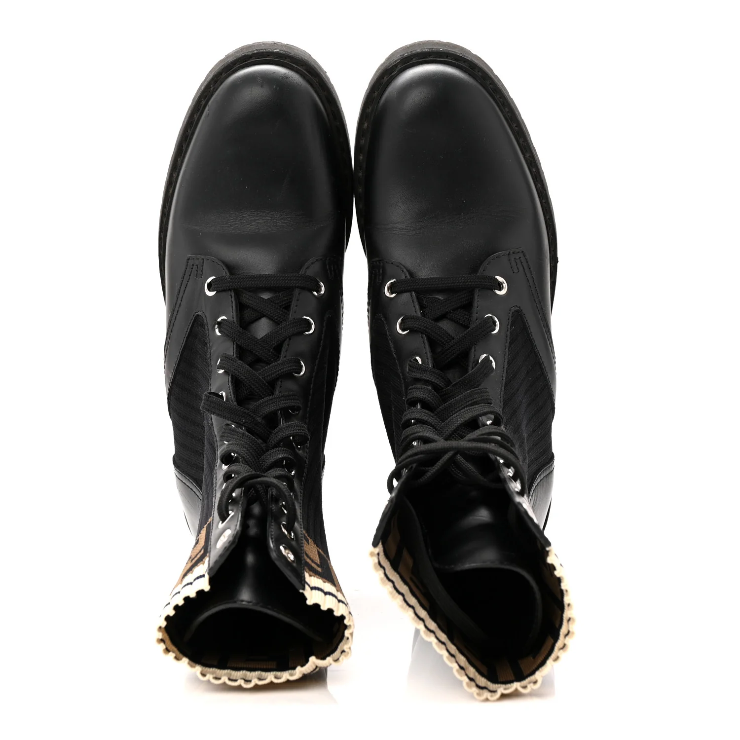 Calfskin Stretch Fabric Rockoko Biker Boots 38 Tobacco Black Marino