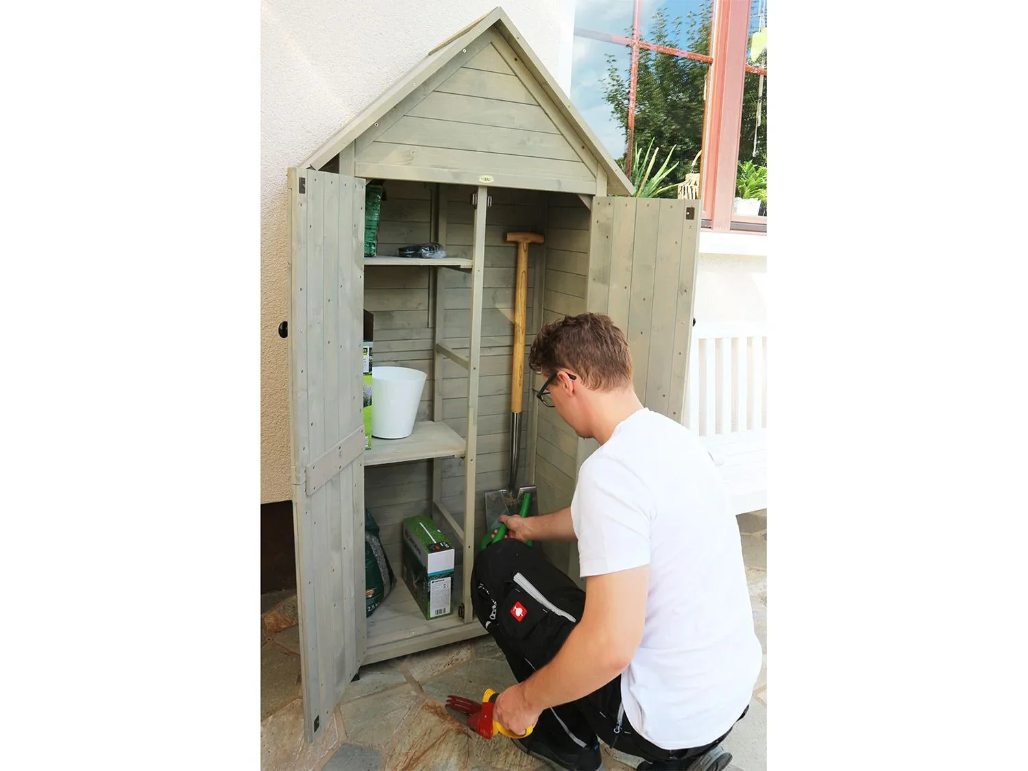 HABAU Armoire de jardin Lena, 83 x 45 x 178 cm