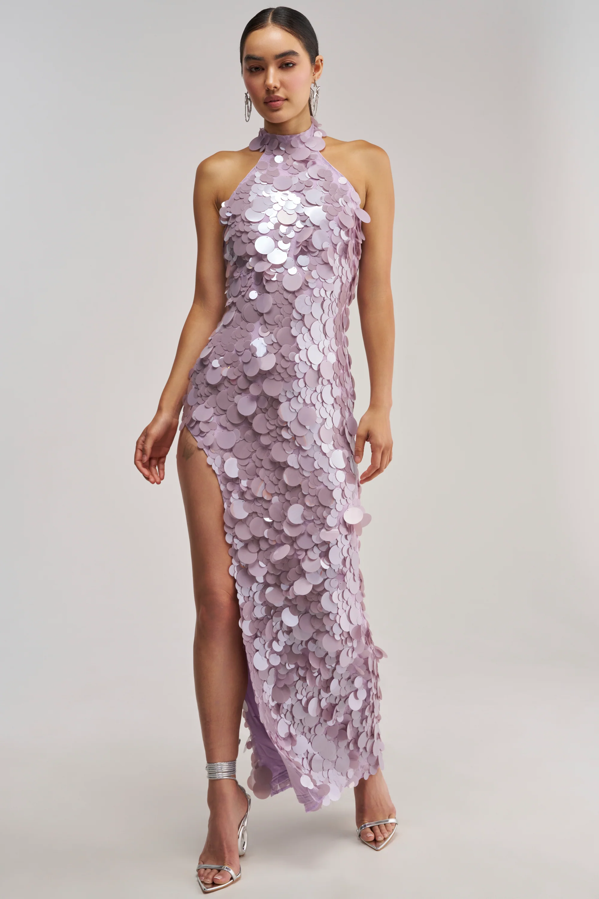 FALL FOR YOU SEQUIN MAXI DRESS IN LILAC - Akira Store