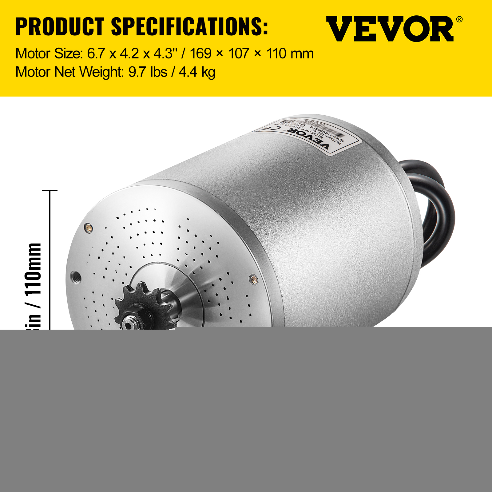 48V 2000W Brushless DC Motor Kit. 4300 RPM. with Controller Throttle. for Go Kart/ATV. 10 lb - Image 7
