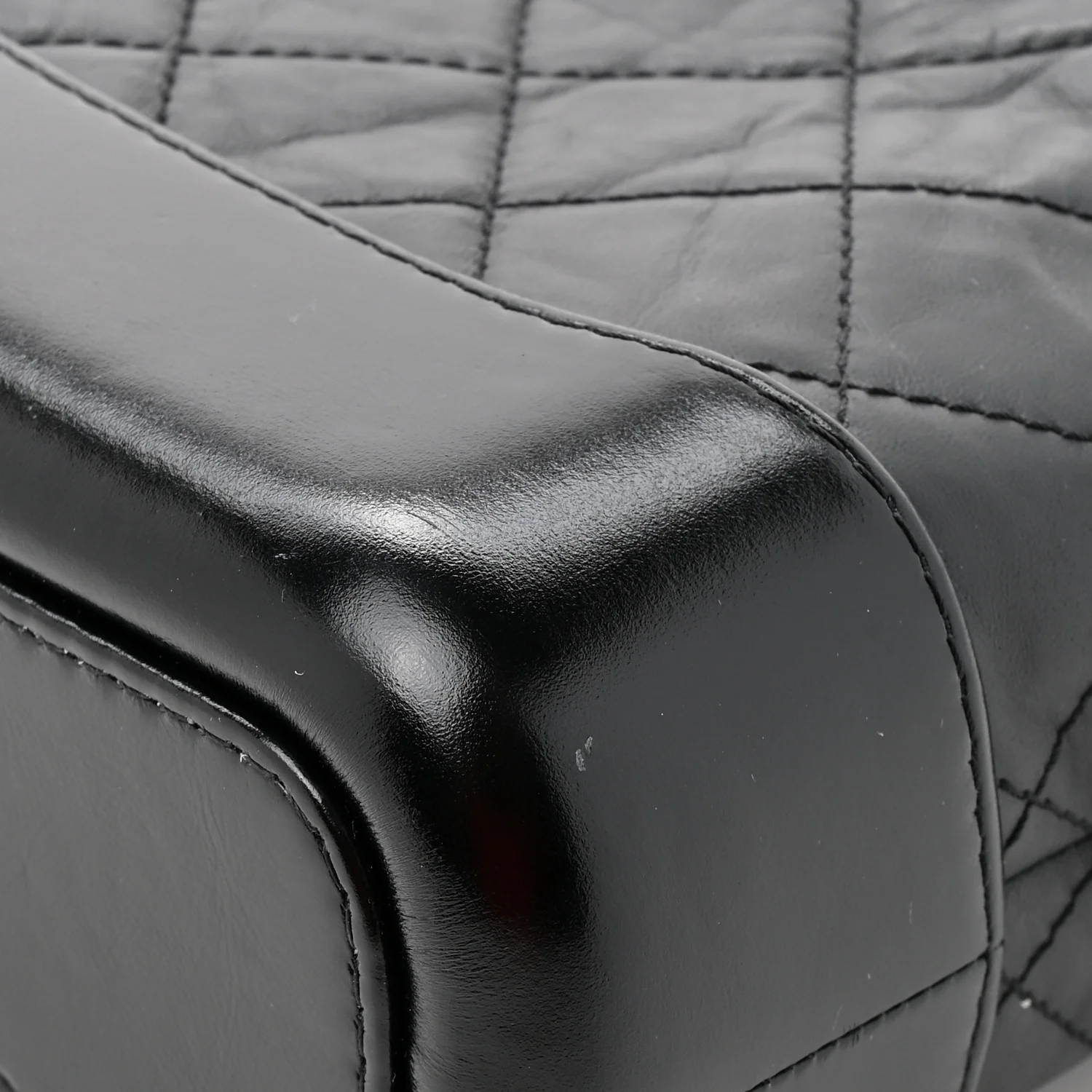 Aged Calfskin Quilted Small Gabrielle Hobo Black
